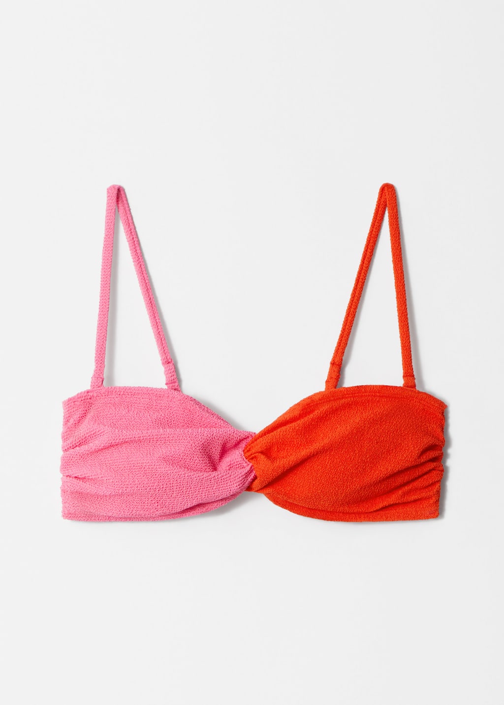Image of Top de bikini bandeau texturizado