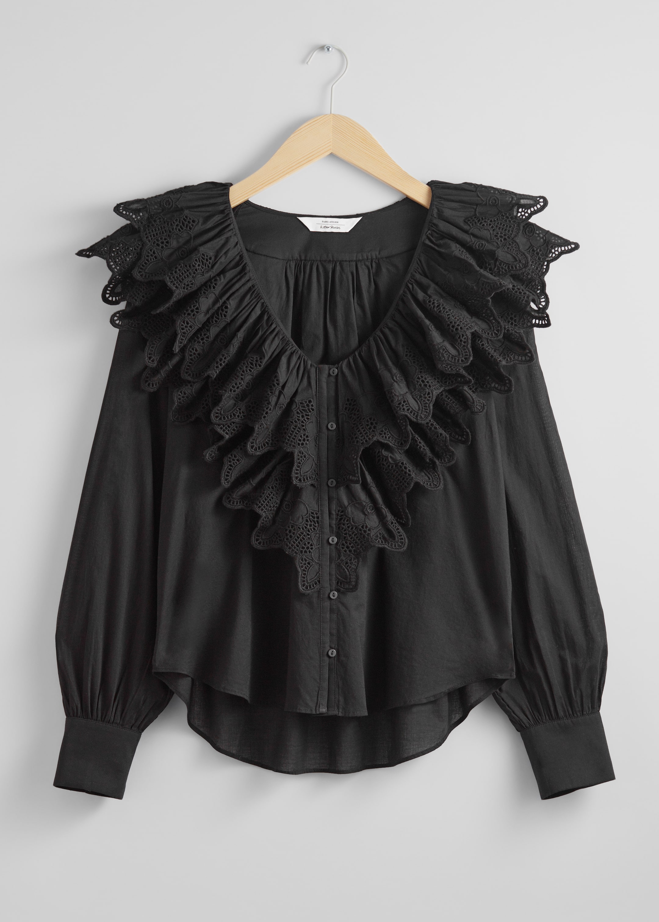 View larger image: Layered Ruffle Blouse - Black - Ladies | H&M GB 1