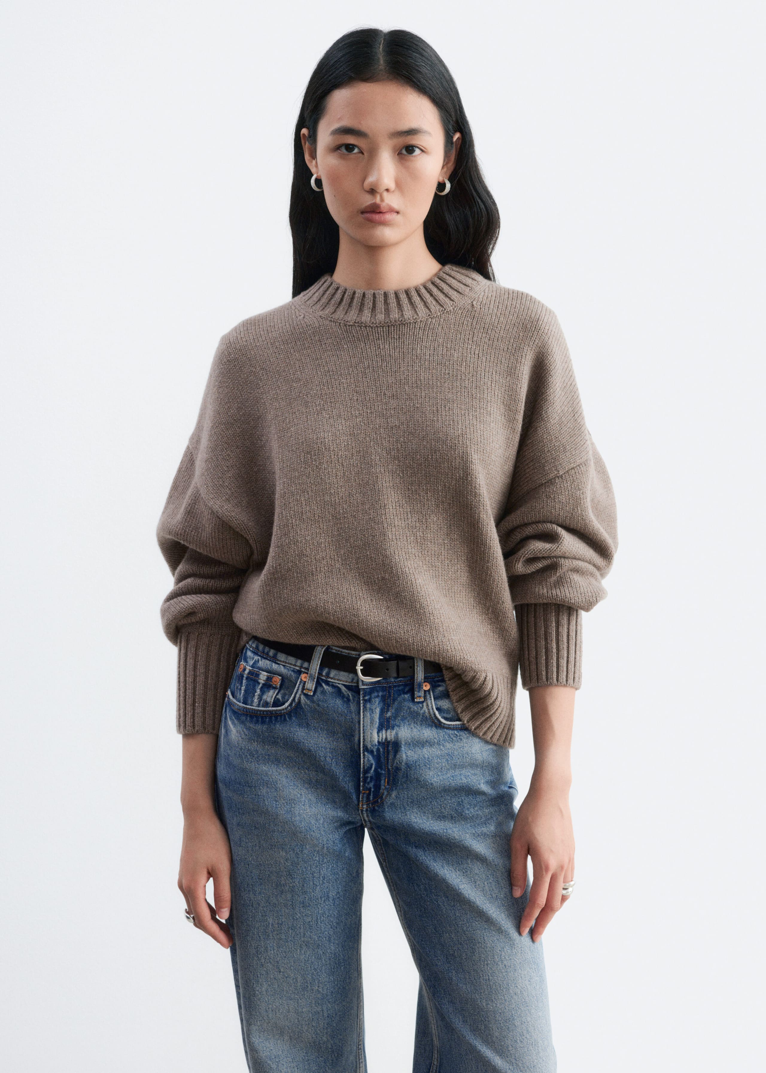 Oversized Wool-Cashmere Jumper - Dark Mole - Still Life