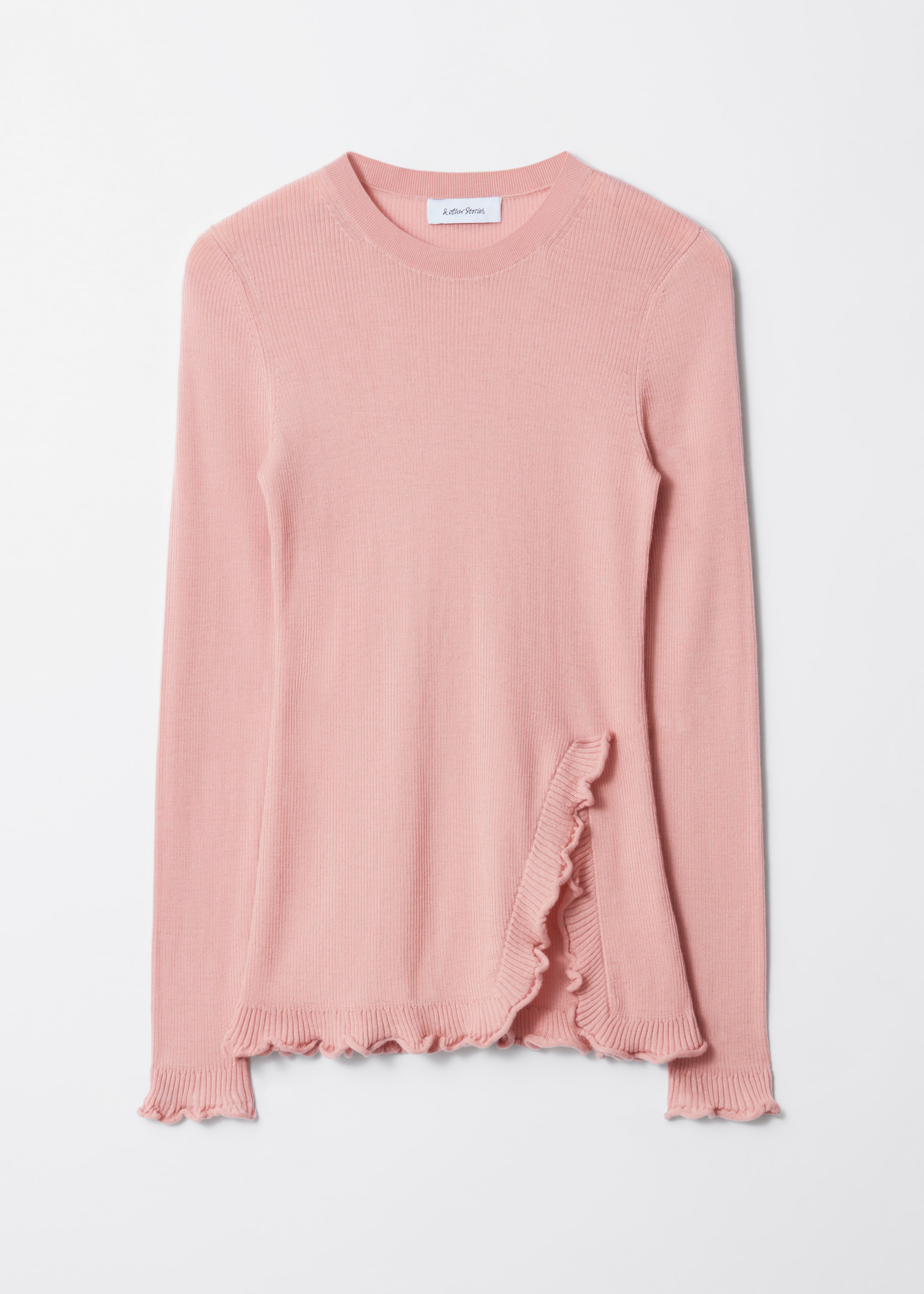 View larger image: Ruffled-Slit Top - Light pink - Ladies | H&M GB 1