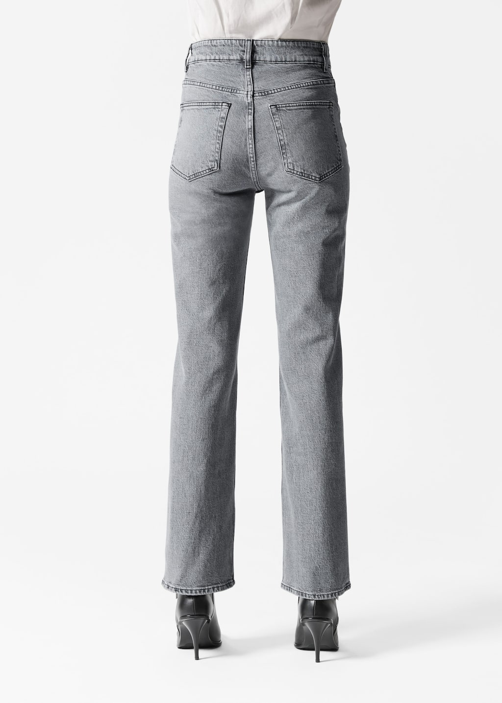 Image of High-Waist Straight-Leg Jeans
