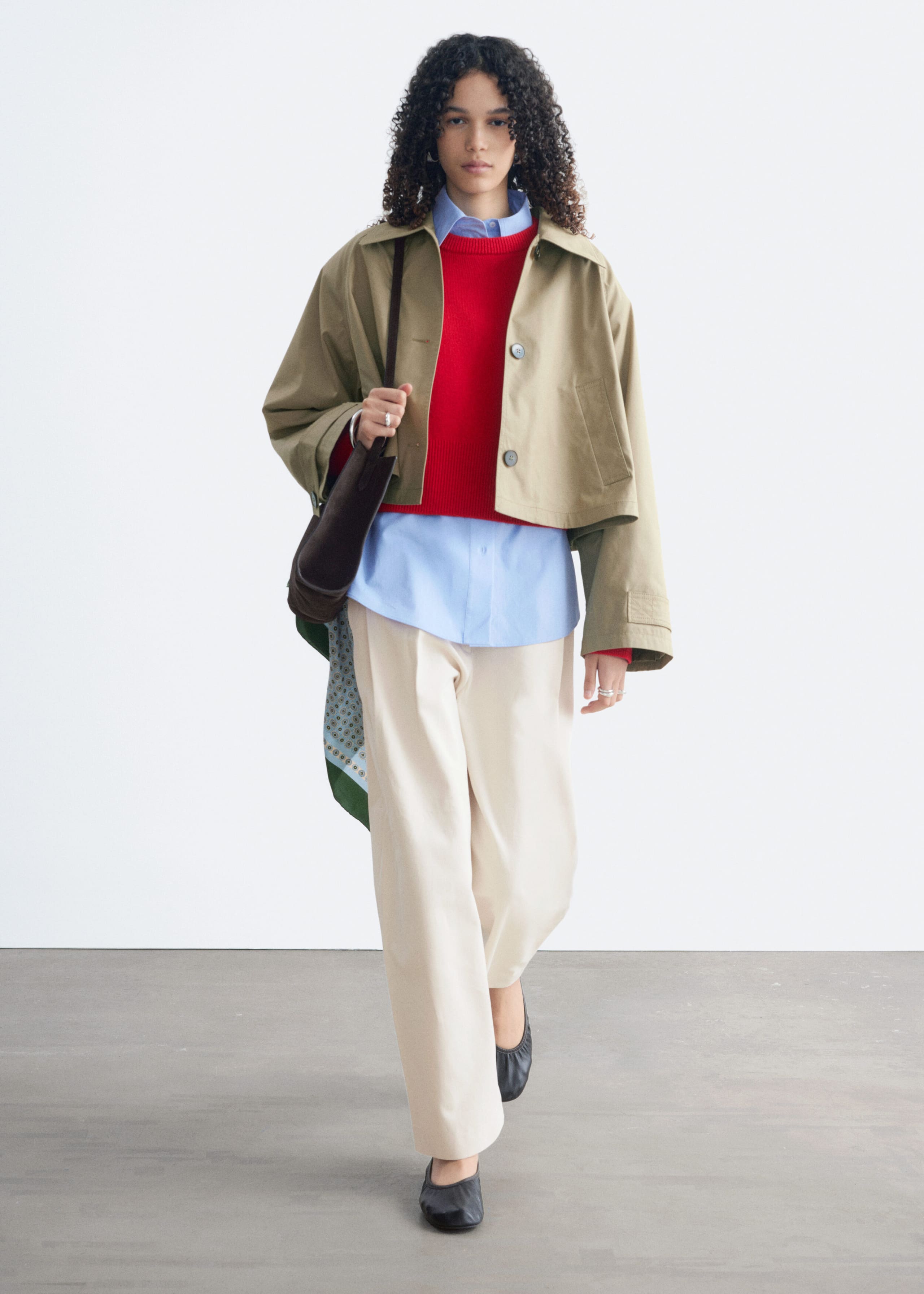Verkürzte Jacke - Beige - Lookbook