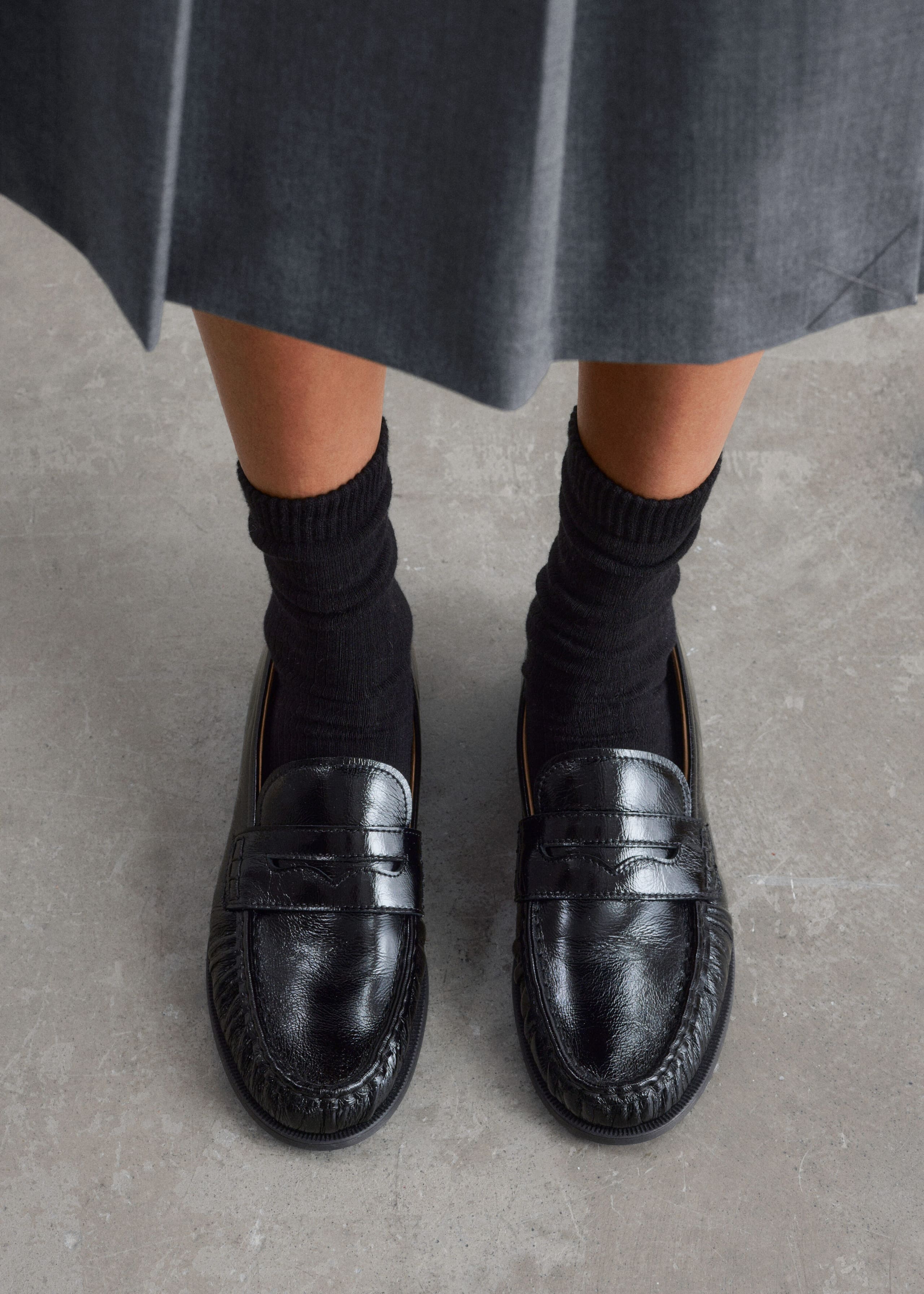 Leather Penny Loafers - Black - Still Life