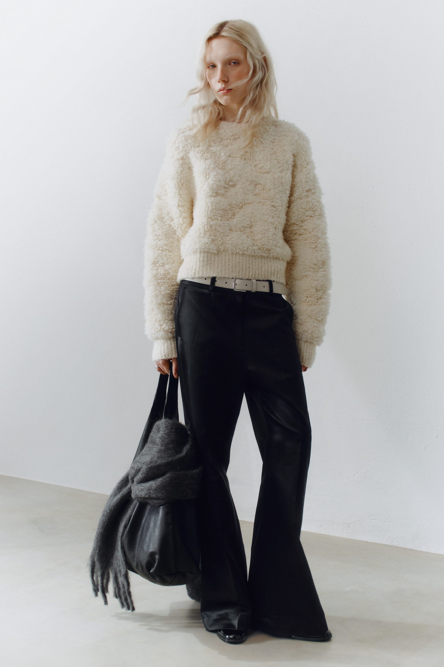 Strickpullover aus Wollfloor - Creme - 5