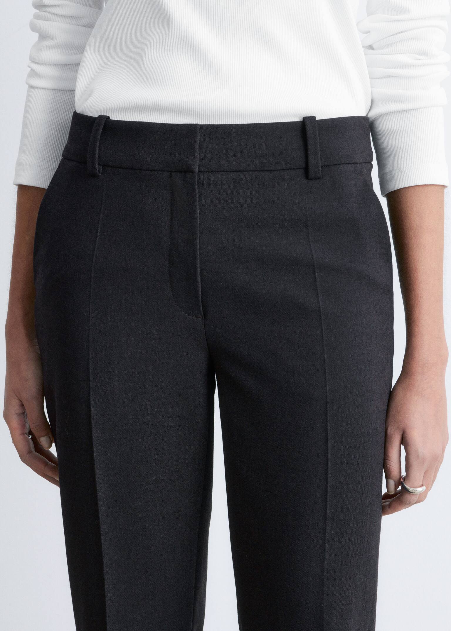 Spodnie z zaprasowanymi kantami - Ciemnobrązowy/Szary - 3