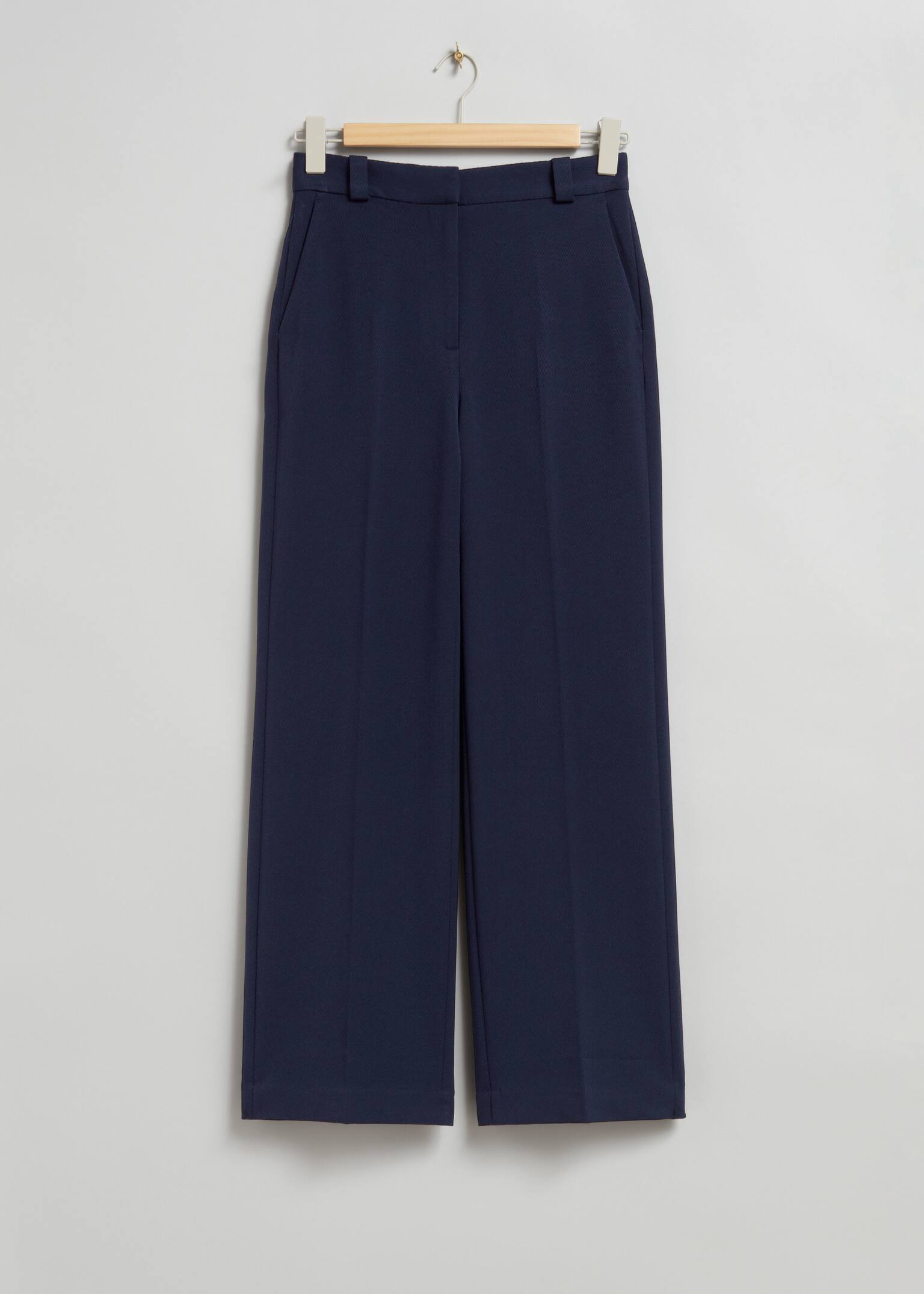 Wide Press-Crease Trousers - Navy/Krémová/Navy/Černá/Tmavě hnědá/Tmavě červená/Khaki