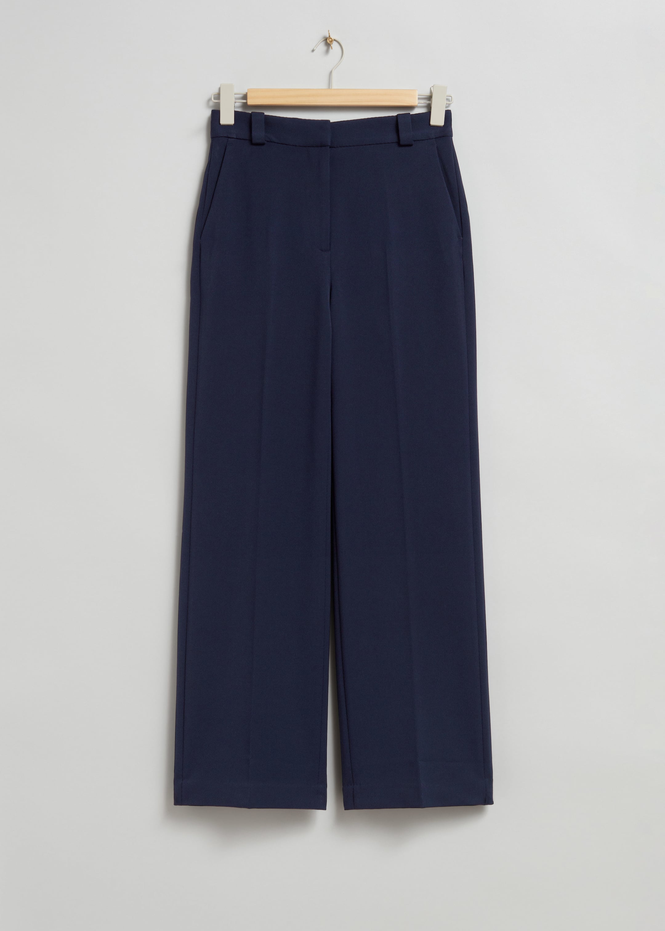 Ver imagem maior: Wide Press-Crease Trousers - Navy - SENHORA | H&M PT 1