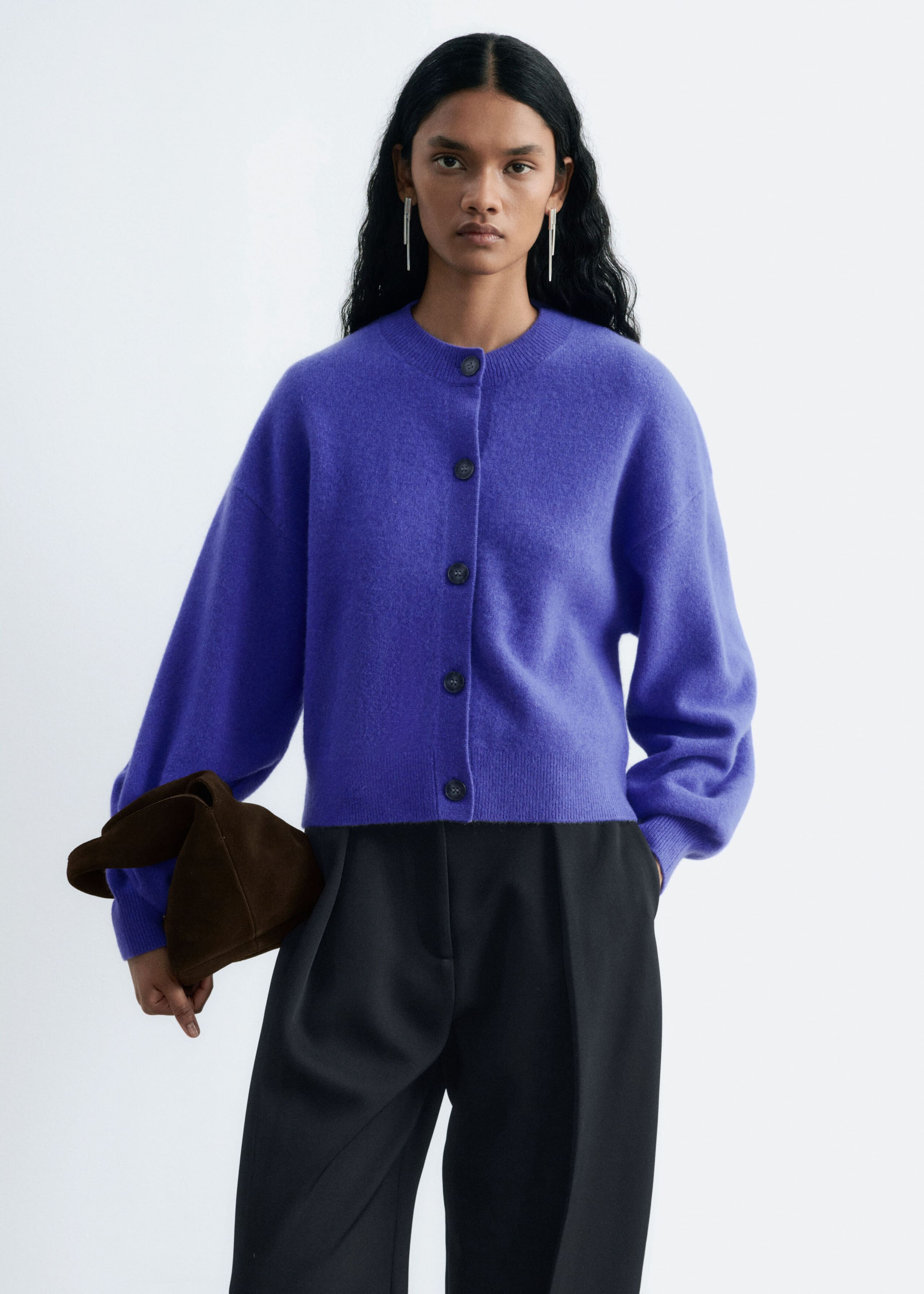 Vest van gekookte merinowol - Lilac - Lookbook