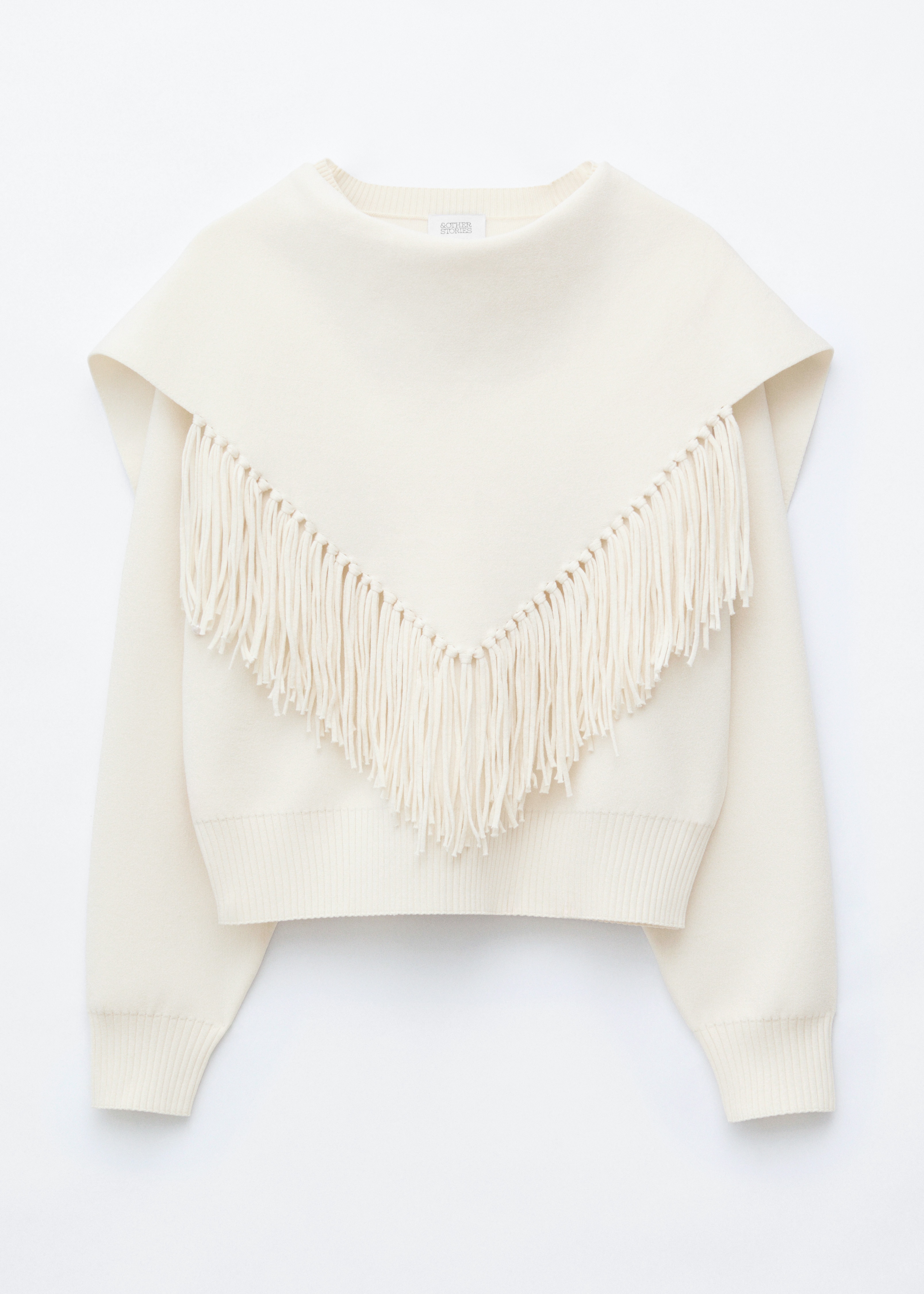 Maglione con dettaglio sciarpa - Bianco sporco