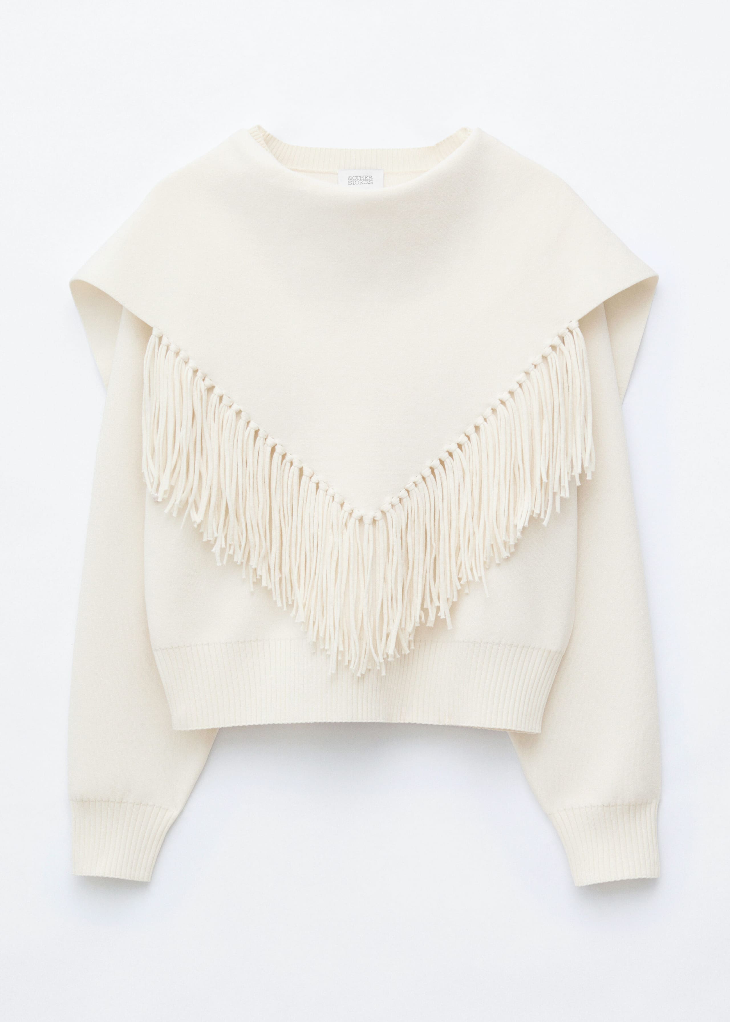 Jersey de punto con detalle de pañuelo - Blanco roto - Bodegón