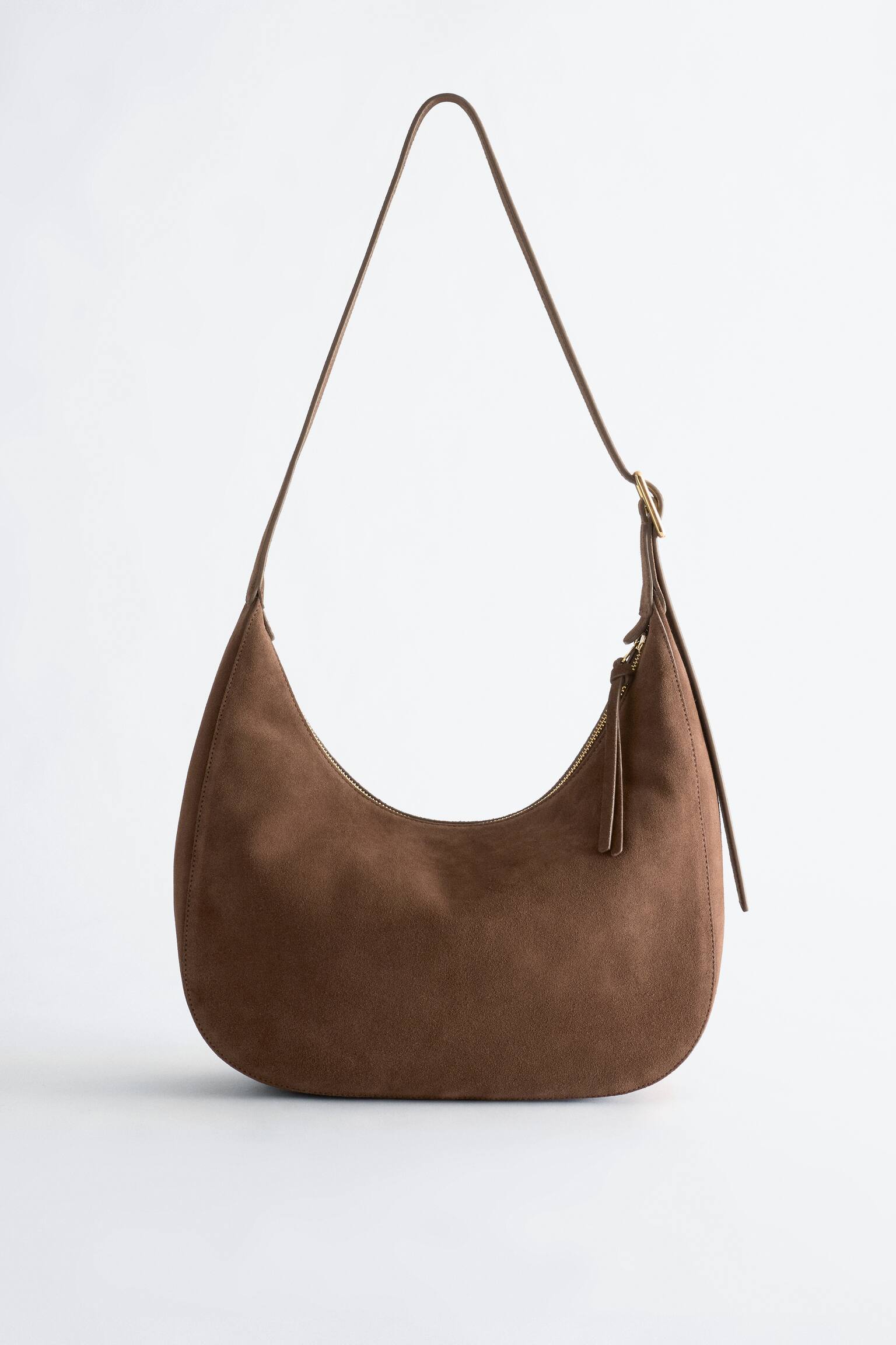 Halvemaanvormige crossbodytas-Donkerbruin - 2