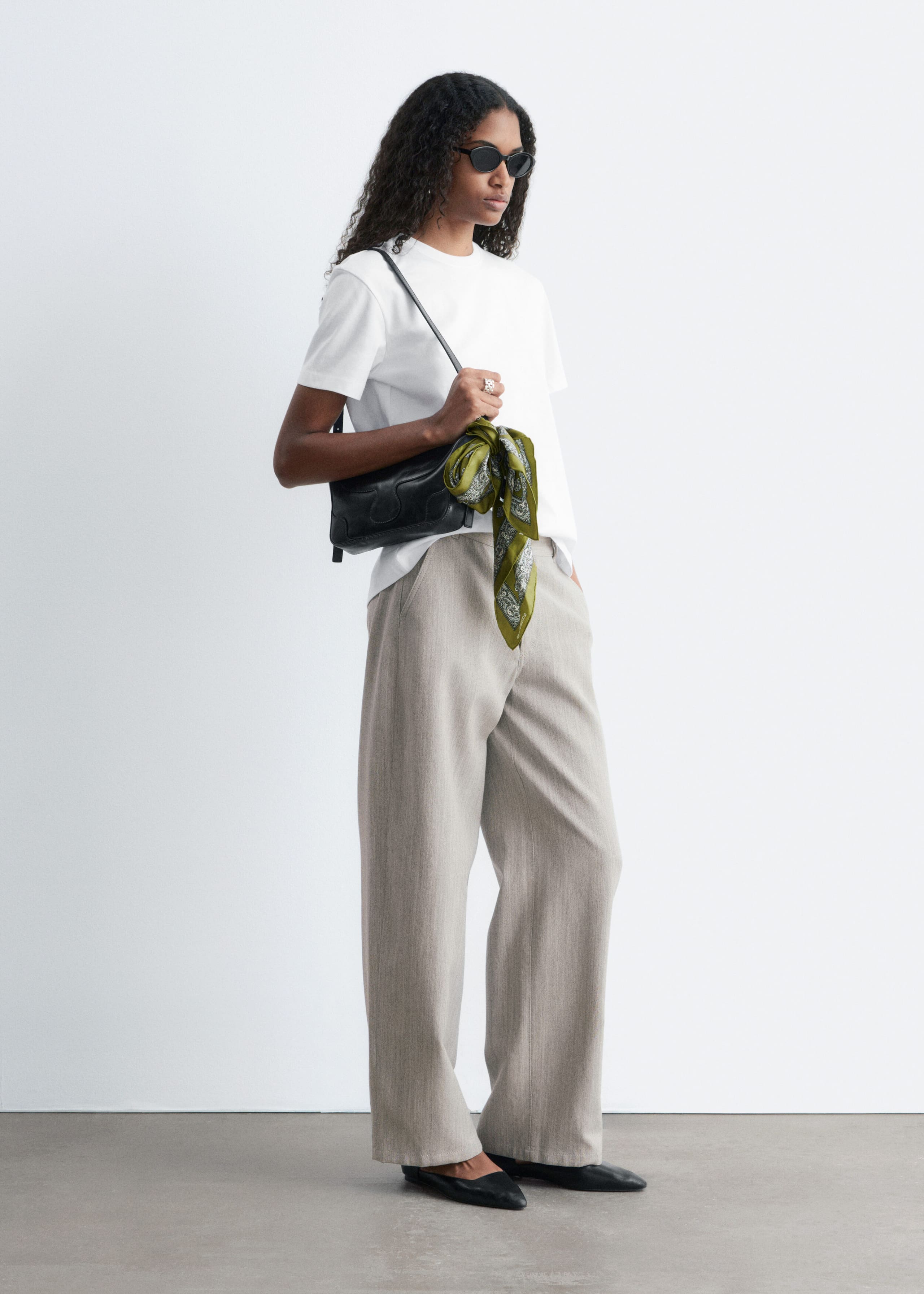 Image of Bawełniany T-shirt z okrągłym dekoltem