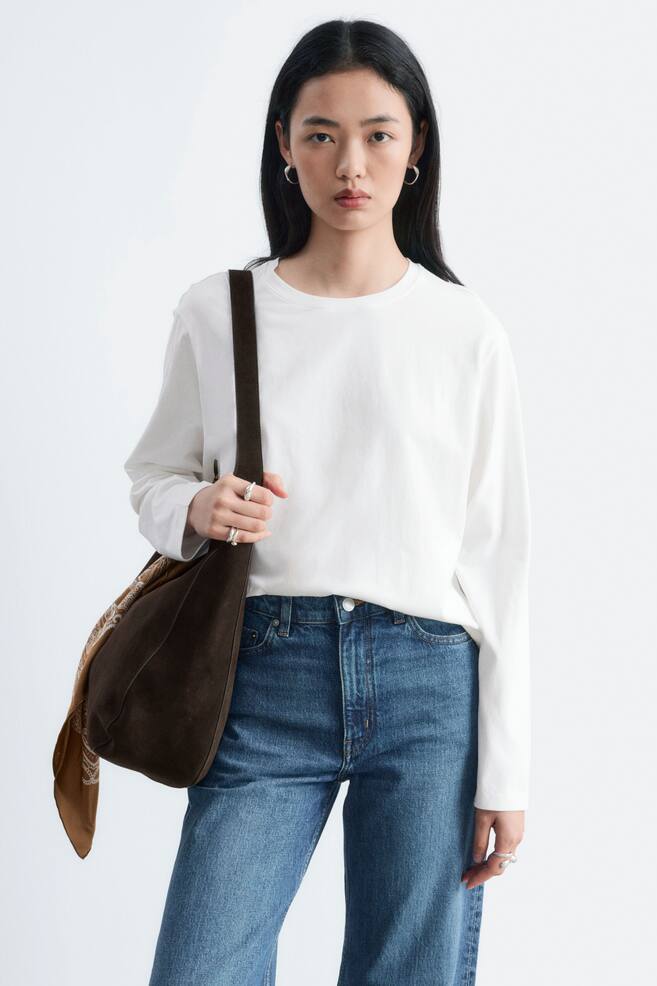 Cotton Jersey Top - White/Off White/Stripes - 1