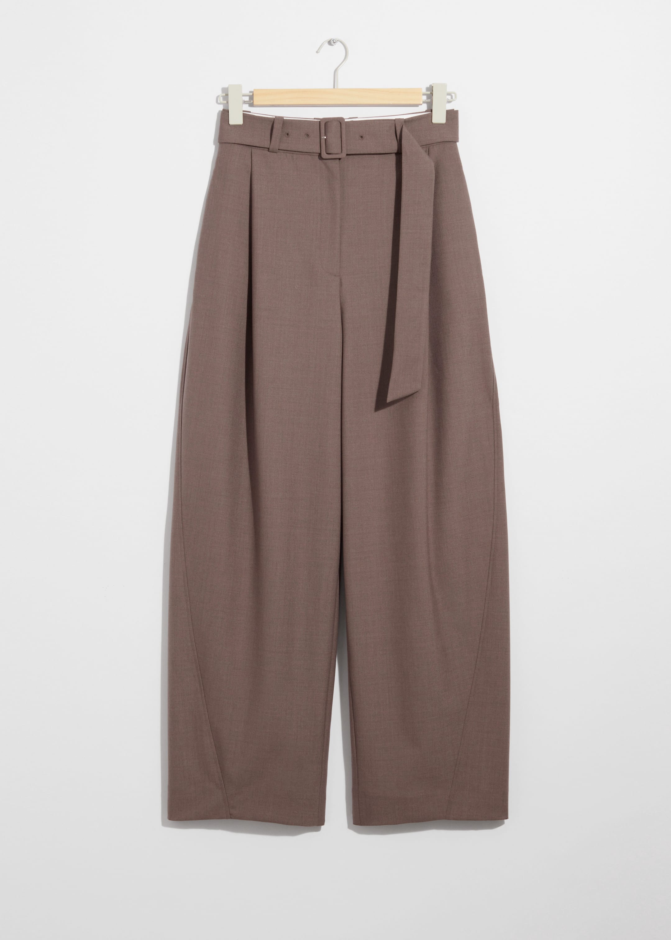 View larger image: Tailored Barrel-Leg Trousers - Mole - Ladies | H&M GB 1