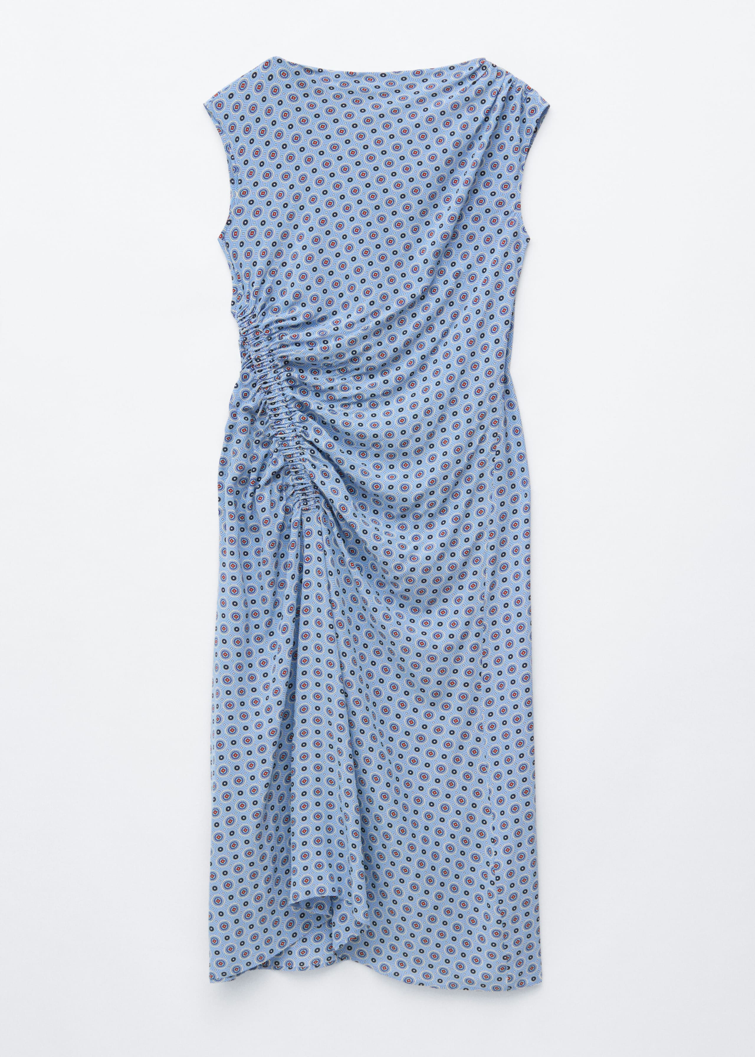 Boat-Neck Midi Dress - Blue/Printed - Still Life