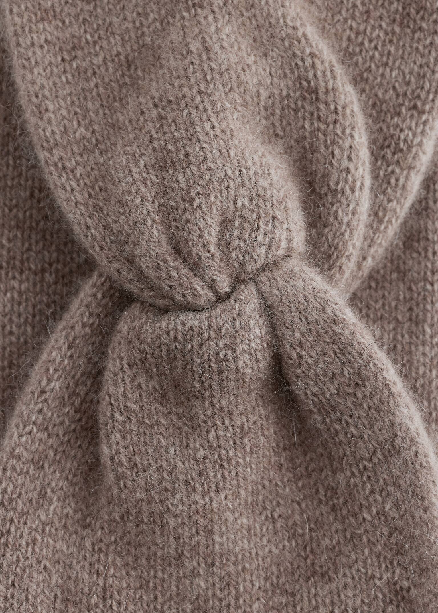 Twist-Front Cashmere Headband - Bej/Alb/Negru - 4
