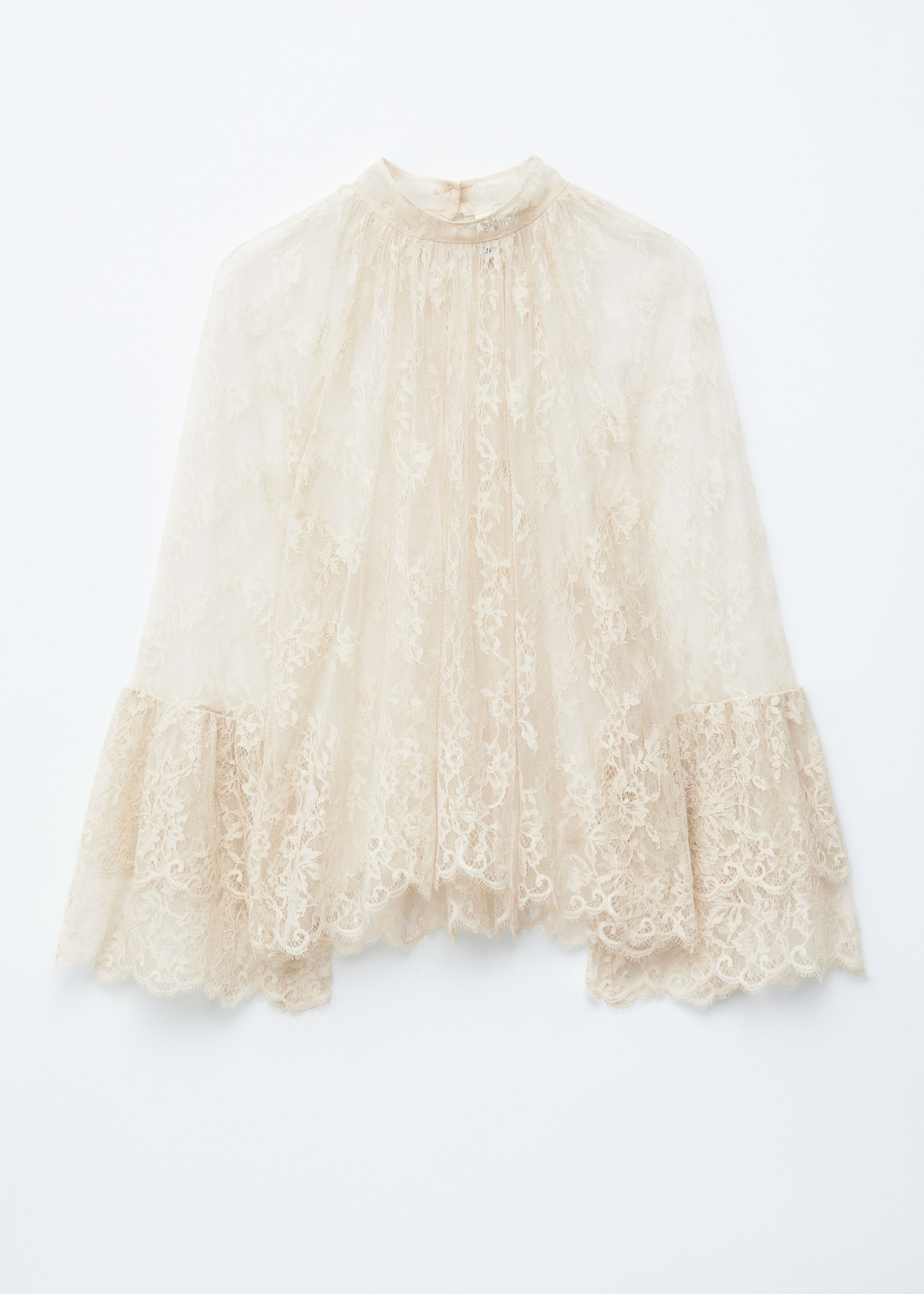 Visualizza immagine più grande: Blusa in pizzo con balze - Crema - DONNA | H&M IT 6