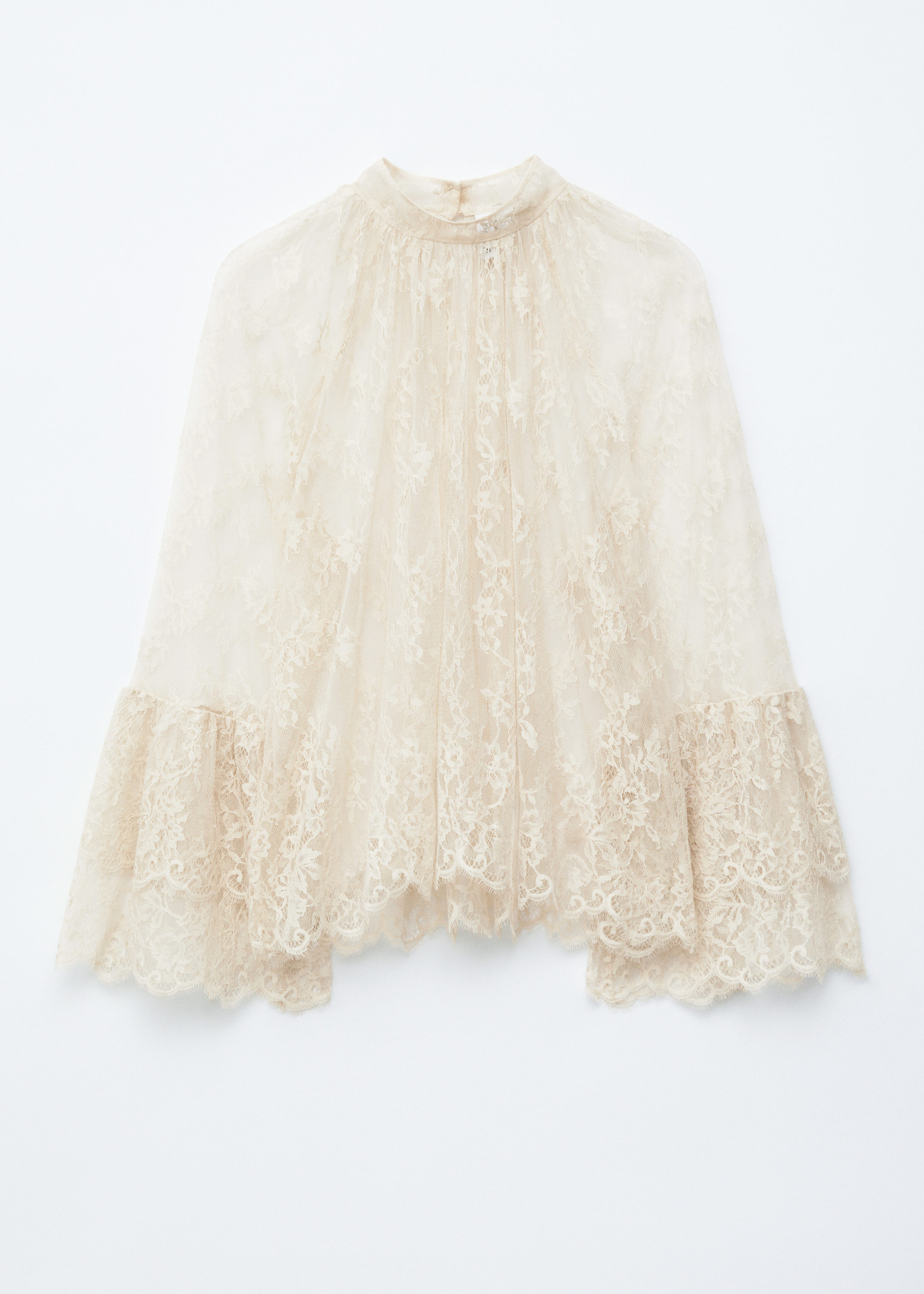 Flounced Lace Blouse - Cream - Blouses - & Other Stories AD
