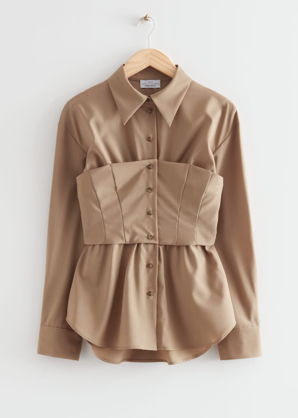 Chemise corset en laine tricotée - Beige foncé - Still Life