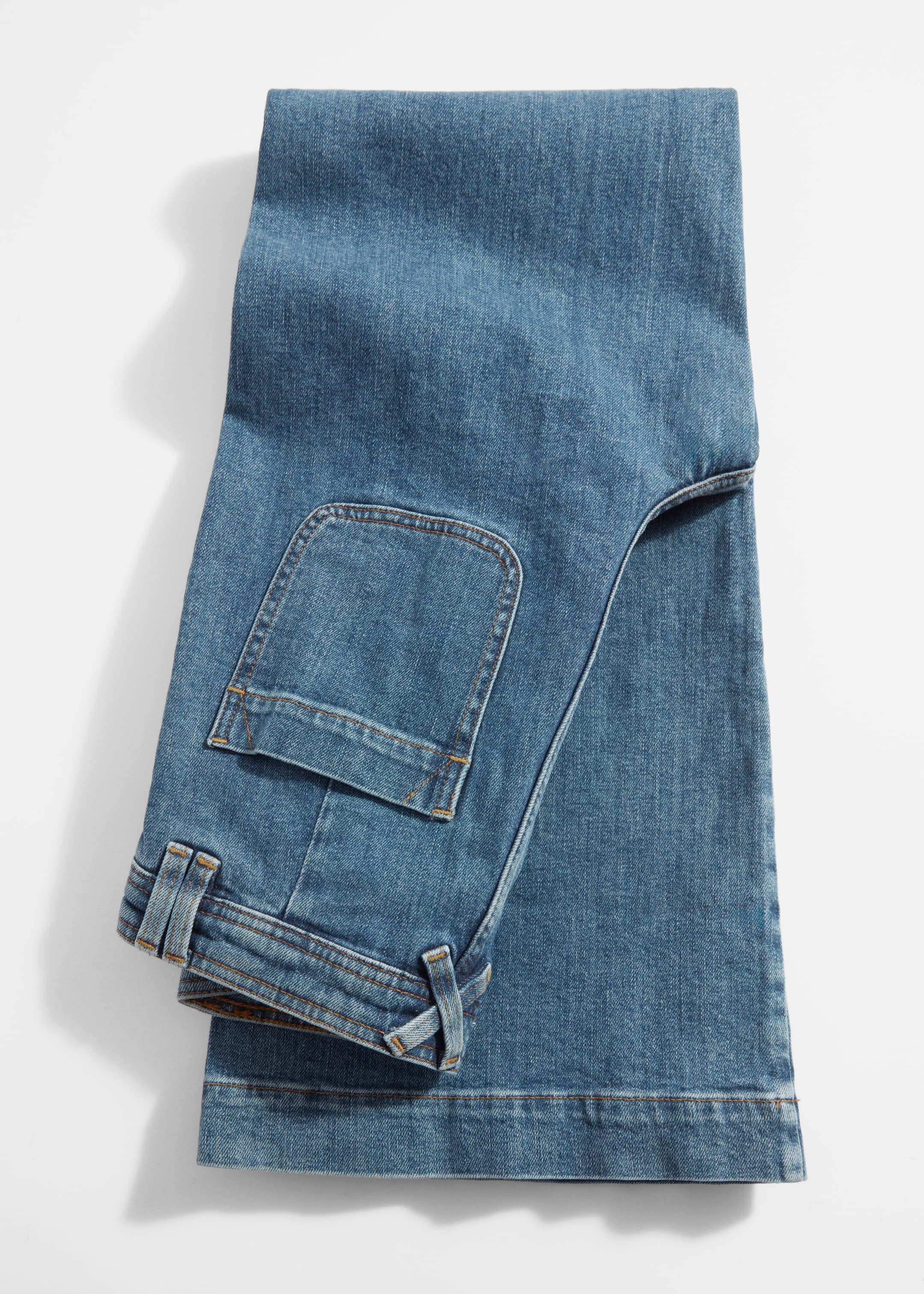 View larger image: High-Waist Flared Jeans - Mid Blue - Ladies | H&M GB 3