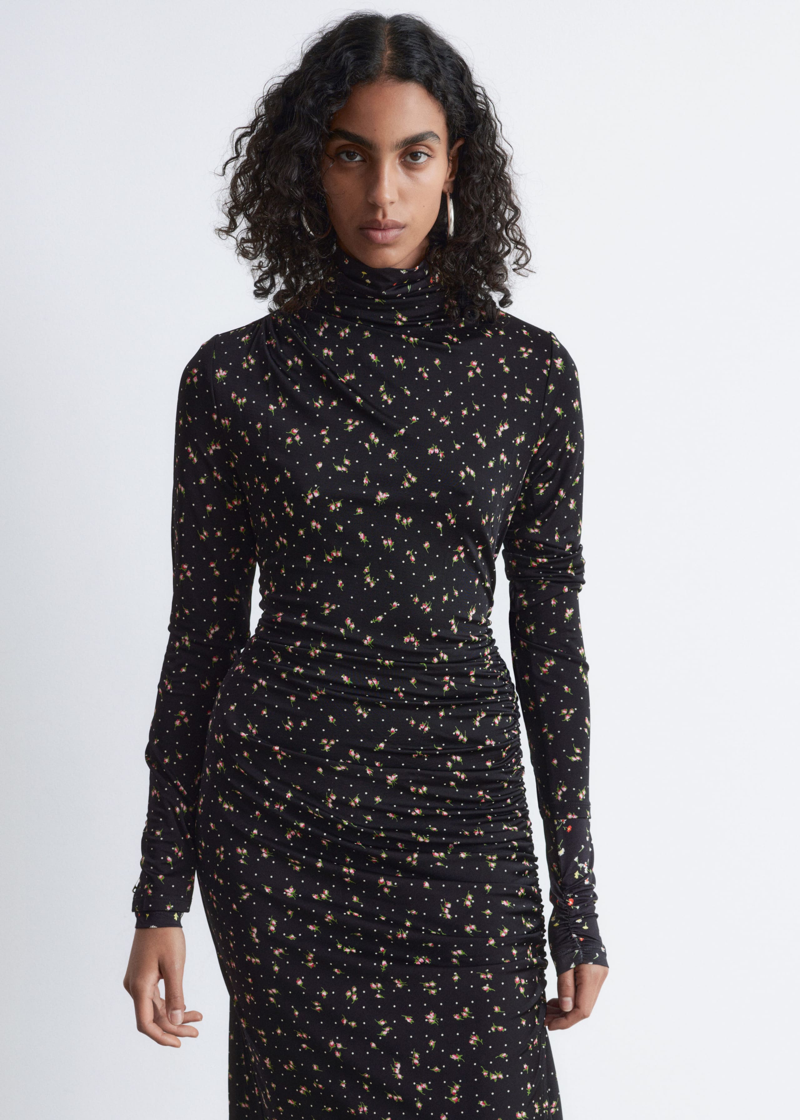 Image of Mock Neck Midi Dress