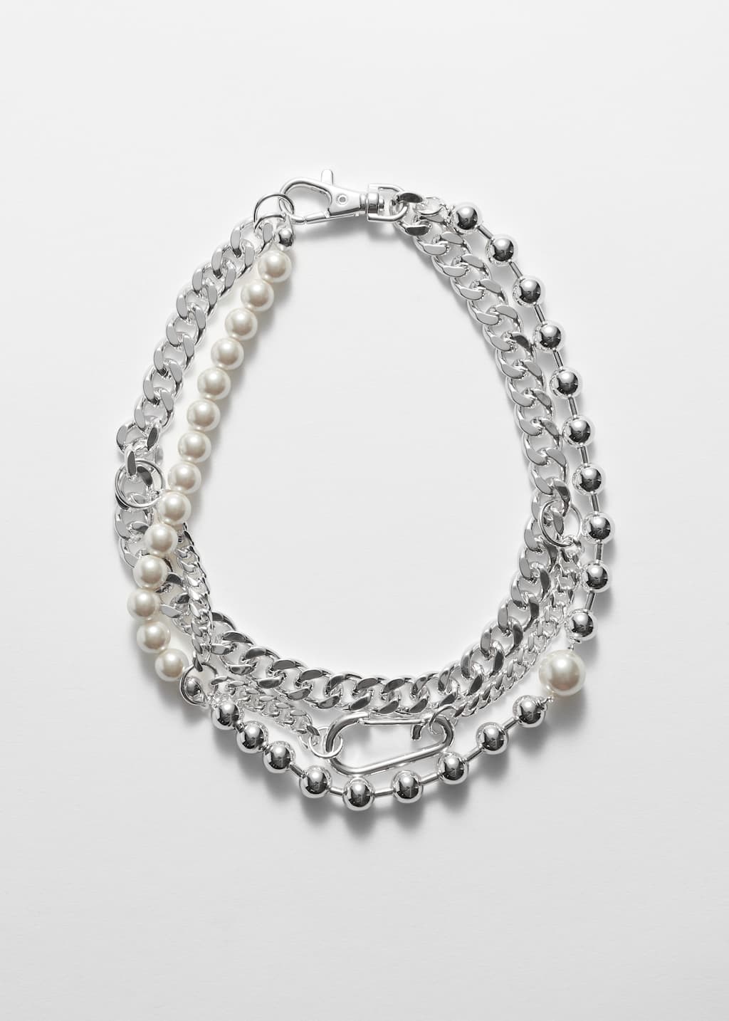Collana multifilo con maglie a catena