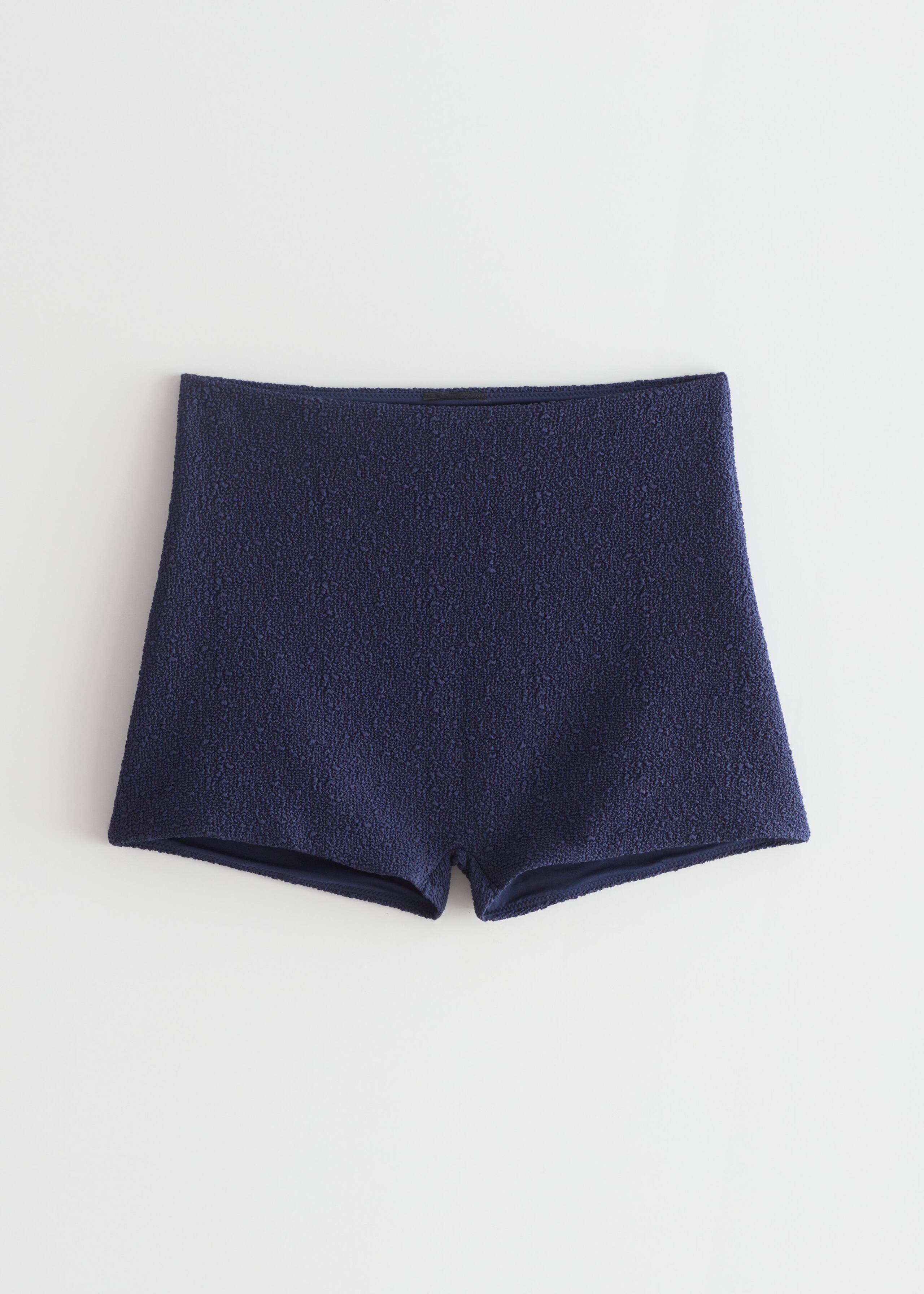 Textured Bikini Shorts - Navy - Still Life