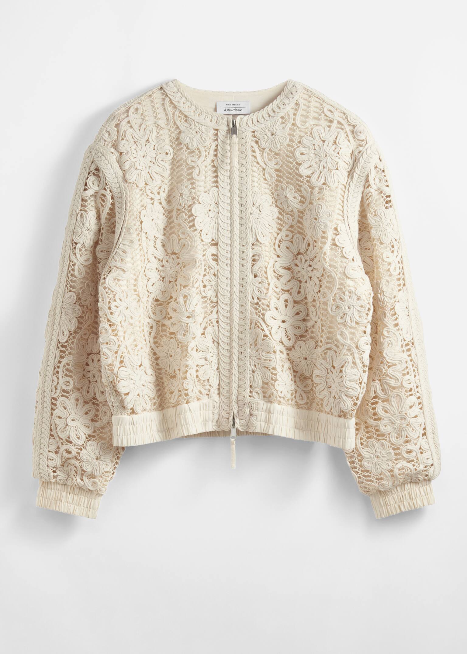 Boxy Braided Jacket - Light Beige - 2