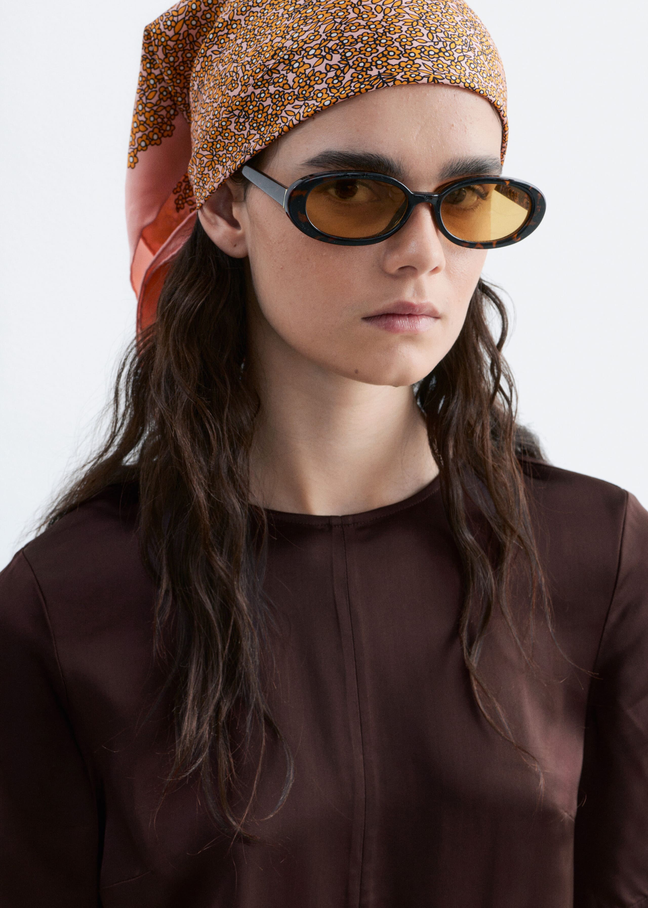 Handkerchief Hem Mini Dress - Brown - Lookbook