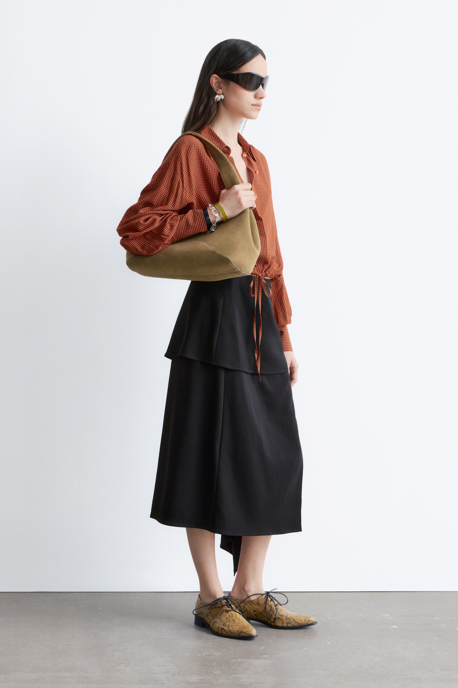 Hemd mit Kordelzug - Orange/Kariert - 7