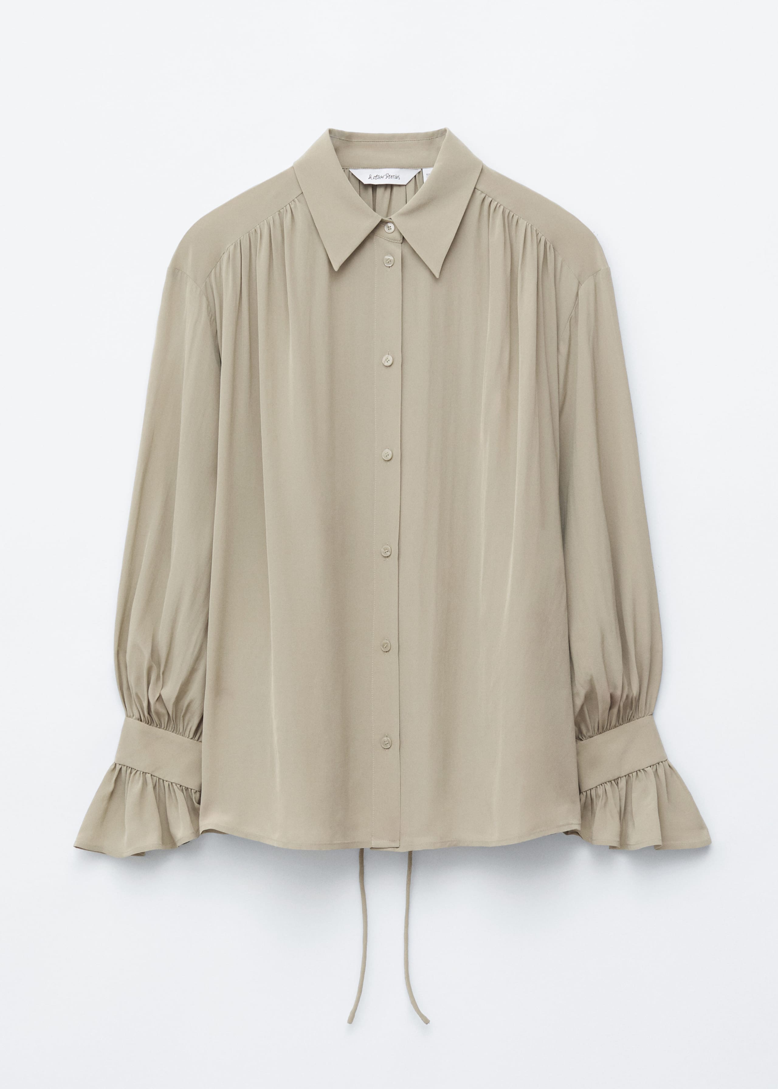 Image of Tie-Back Gathered Blouse