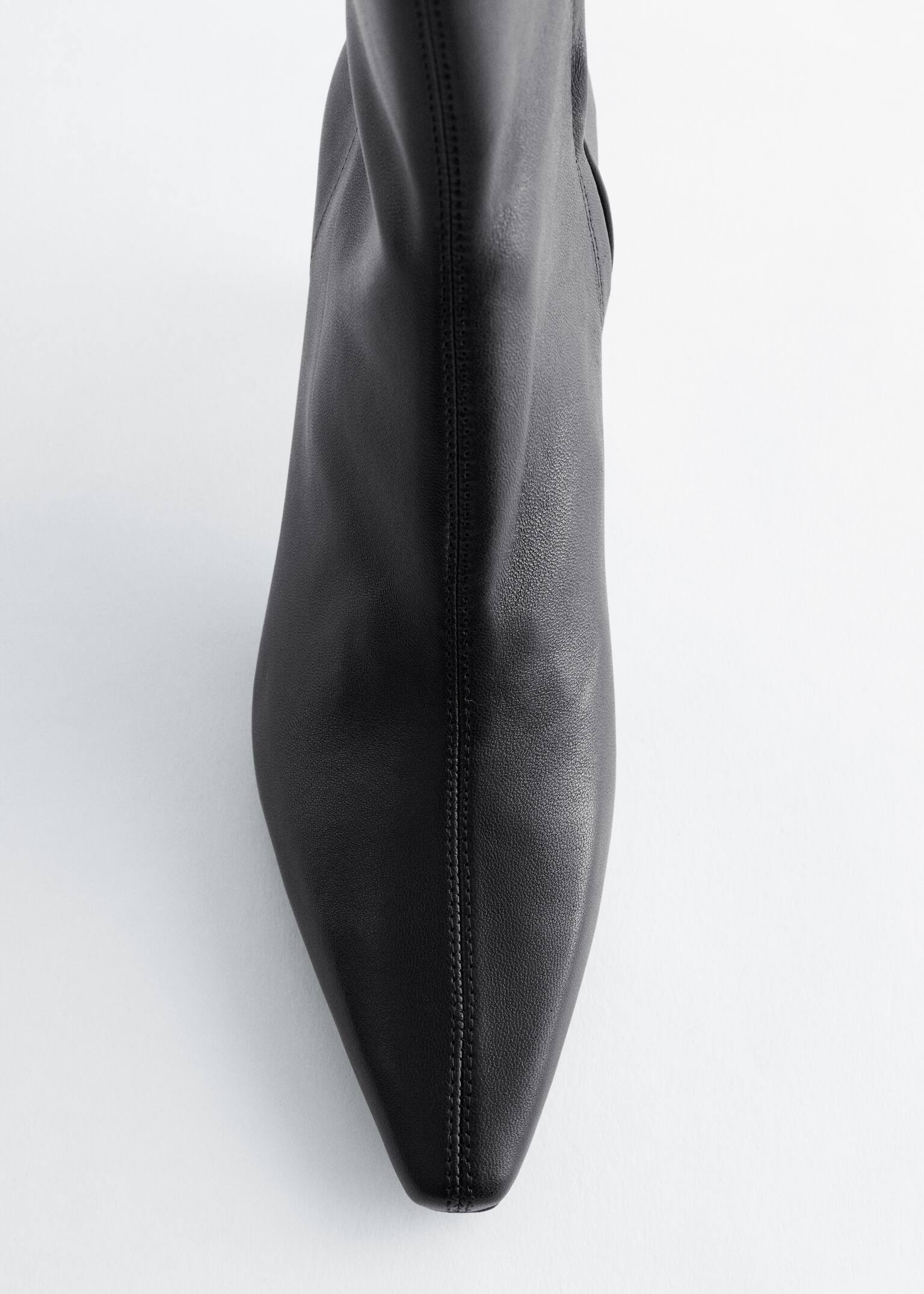 Bottines en cuir extensible - Cuir noir/Bordeaux - 4