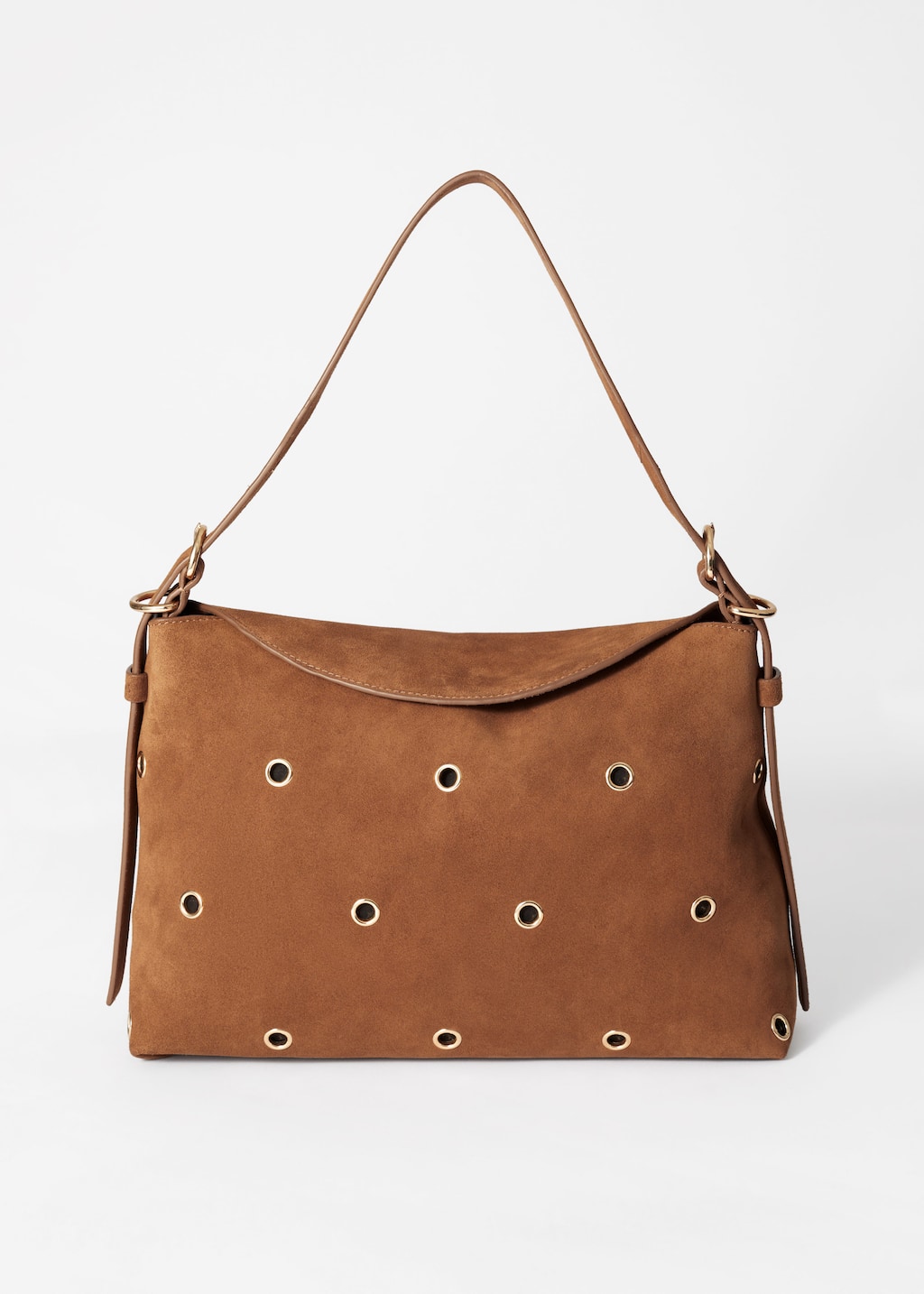 Image of Eyelet-Embellished Suede Bag