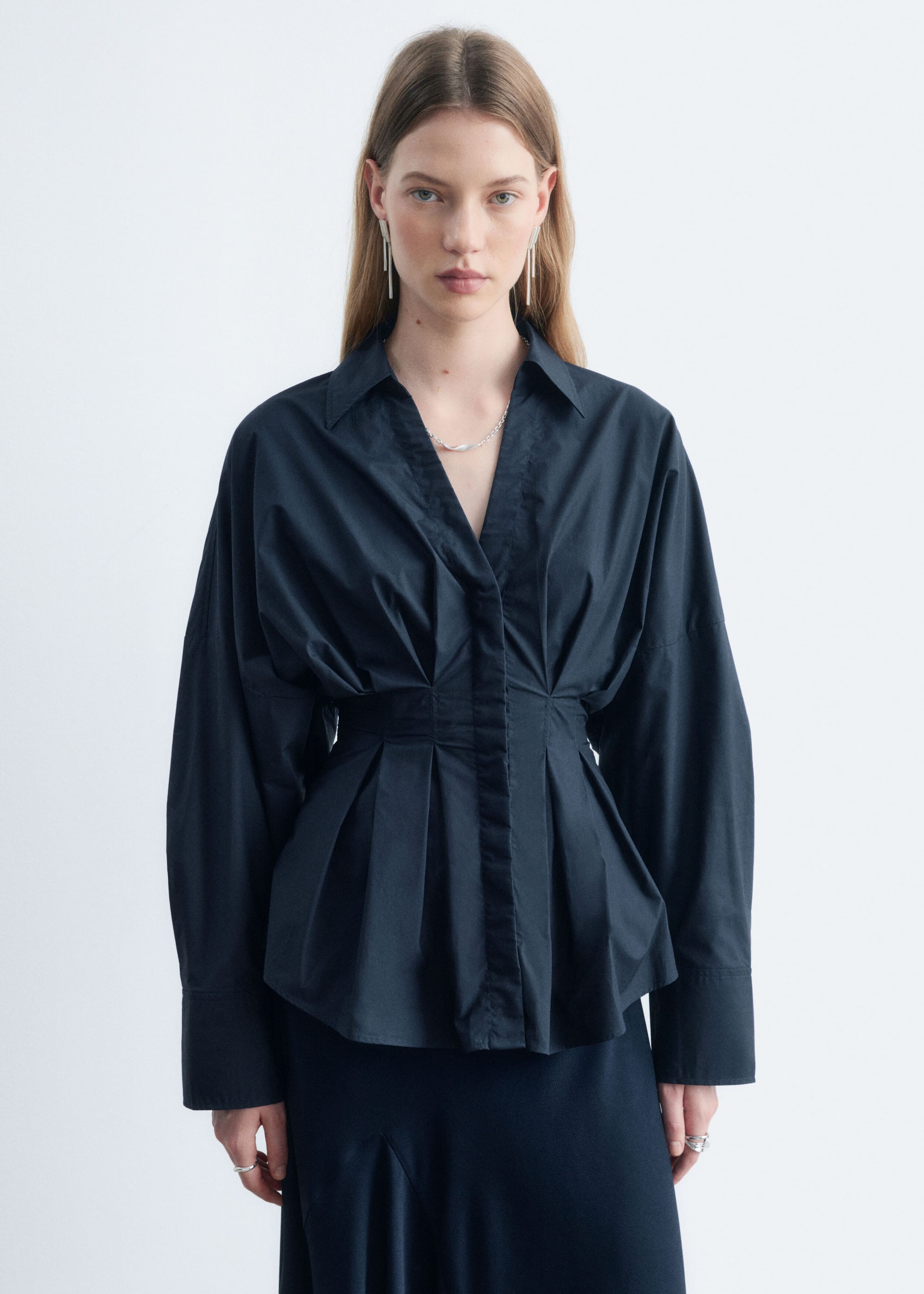 Fitted-Waist Cotton Shirt - White - Lookbook
