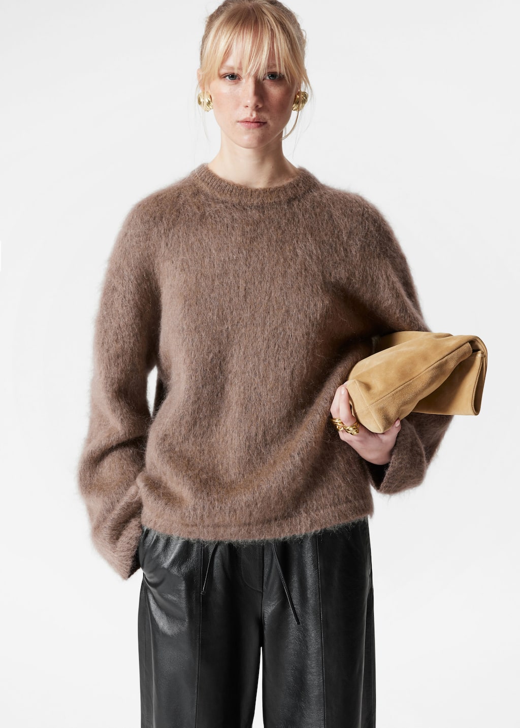 Pullover aus Mohair-Mix - Graubraun - Lookbook