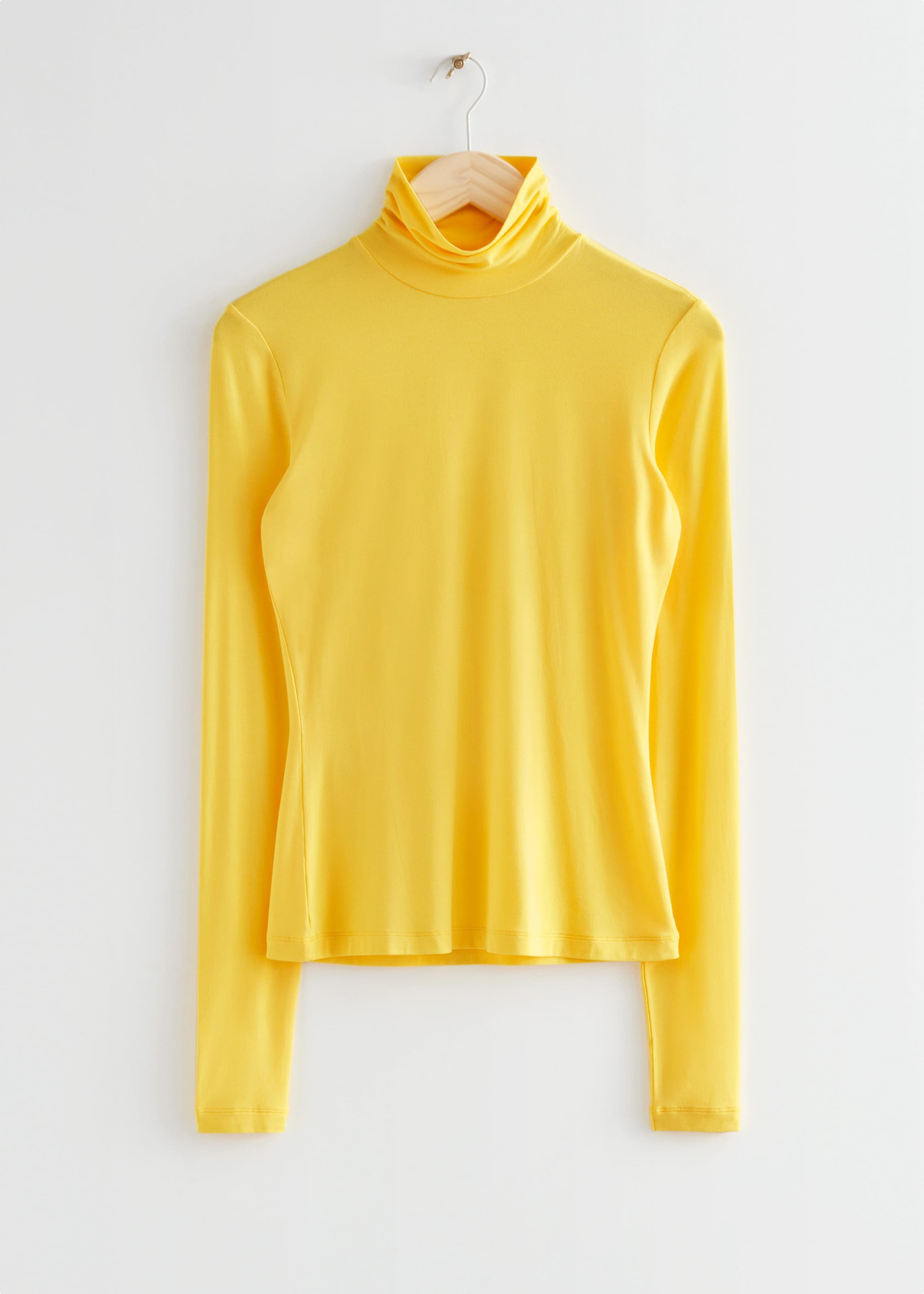 Fitted Turtleneck Top - Yellow - Still Life
