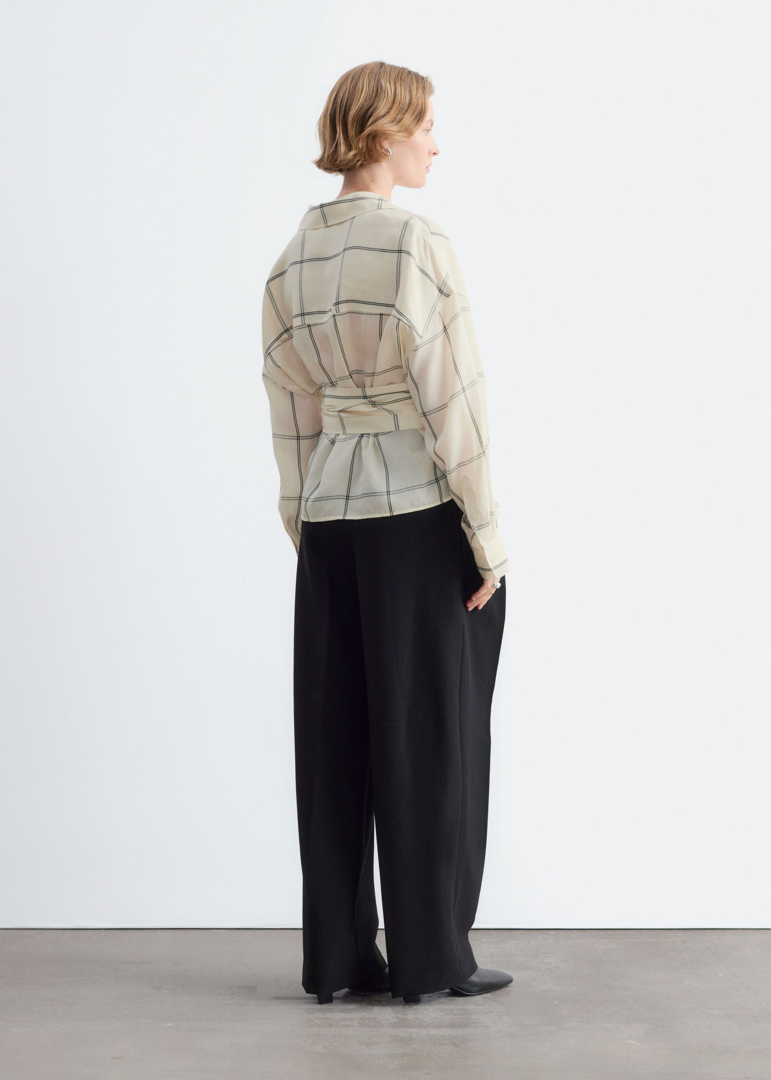 Tie-Waist Shirt - Blue/White Stripes - Lookbook