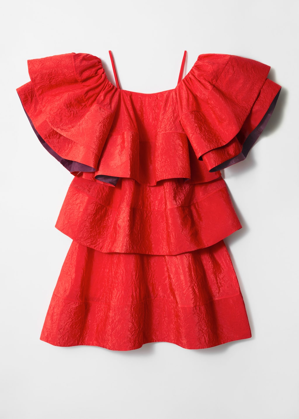 Abito midi in jacquard con volant