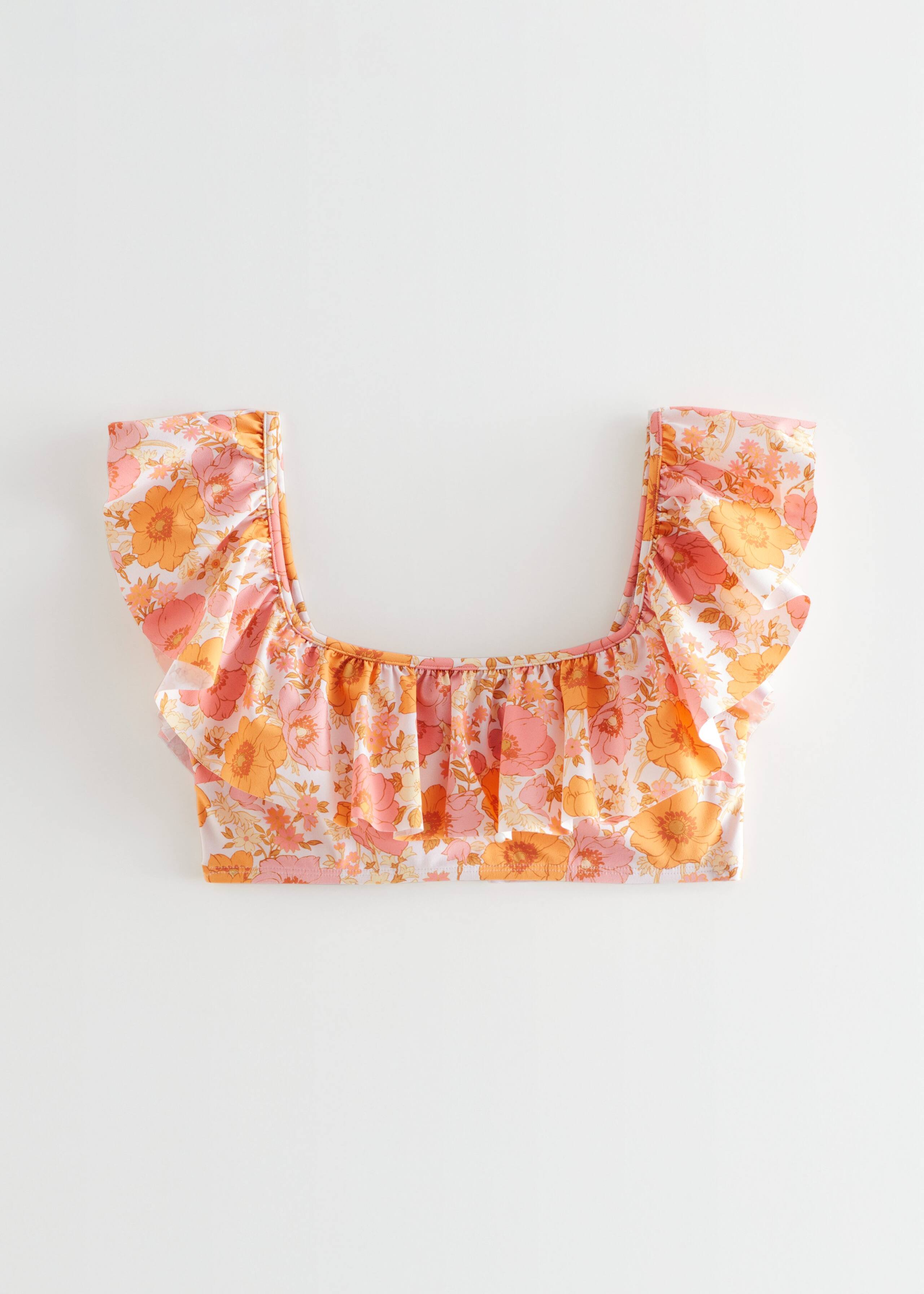 Ruffled Bikini Top - Orange - Still Life