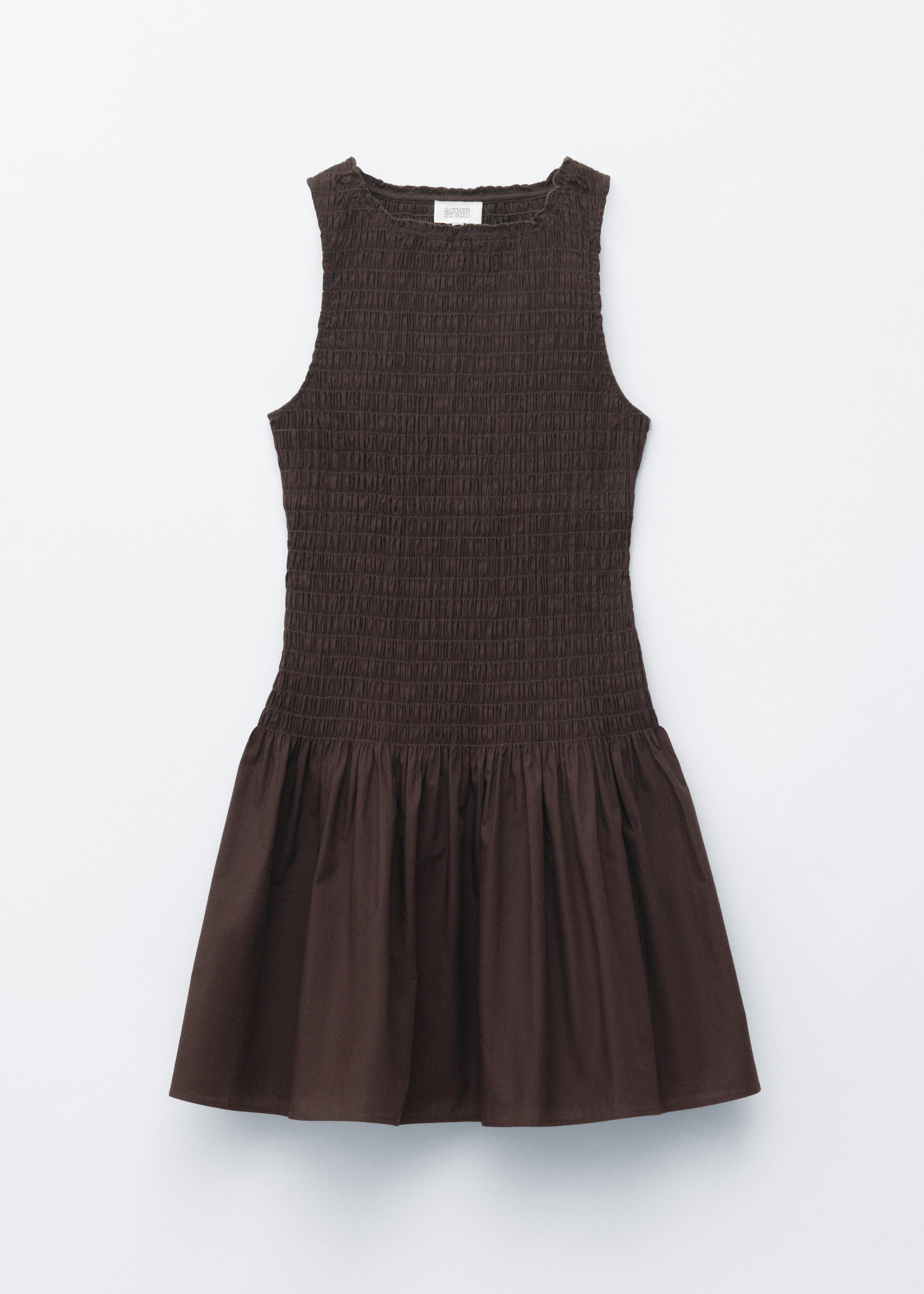 Smocked Cotton Poplin Mini Dress