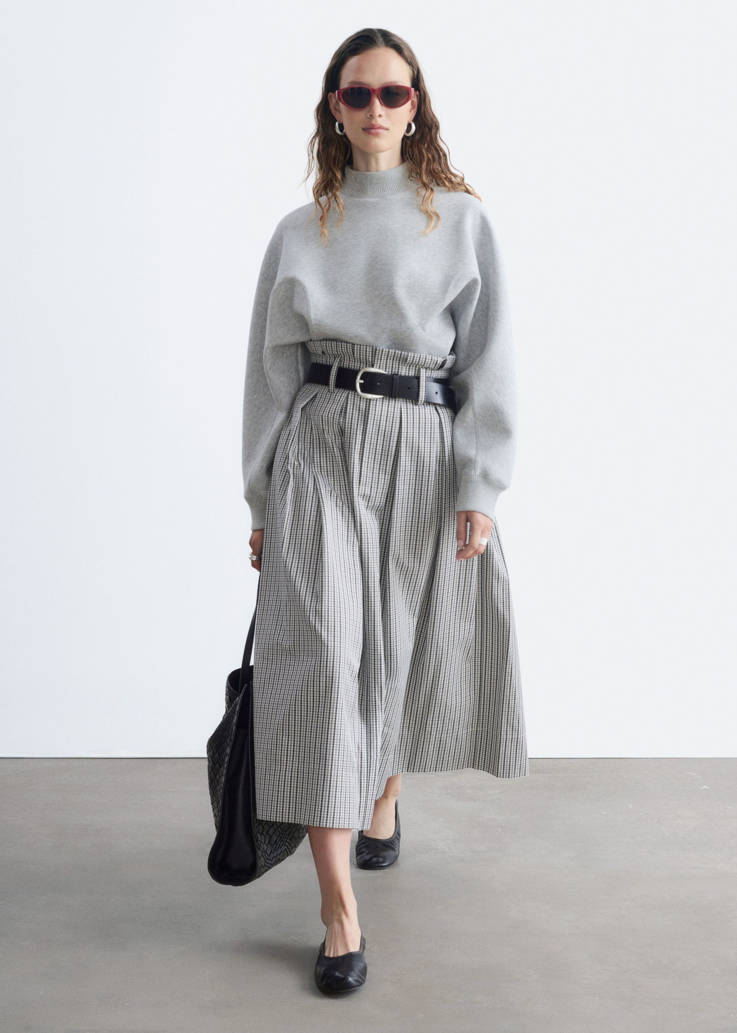 Mock Neck Scuba Sweatshirt - Grey Melange - Still Life