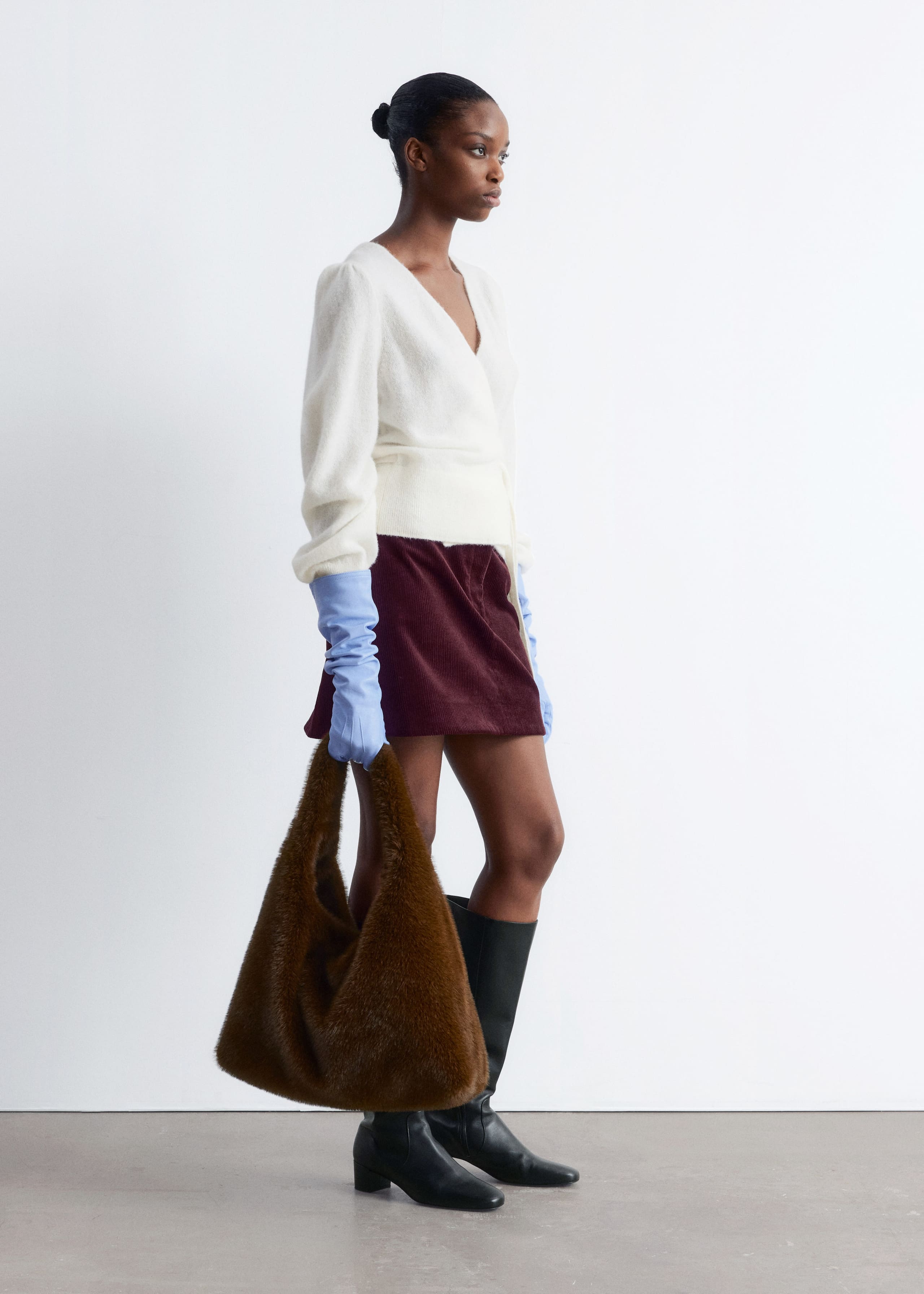 Image of Mohair-Blend Knitted Wrap Cardigan