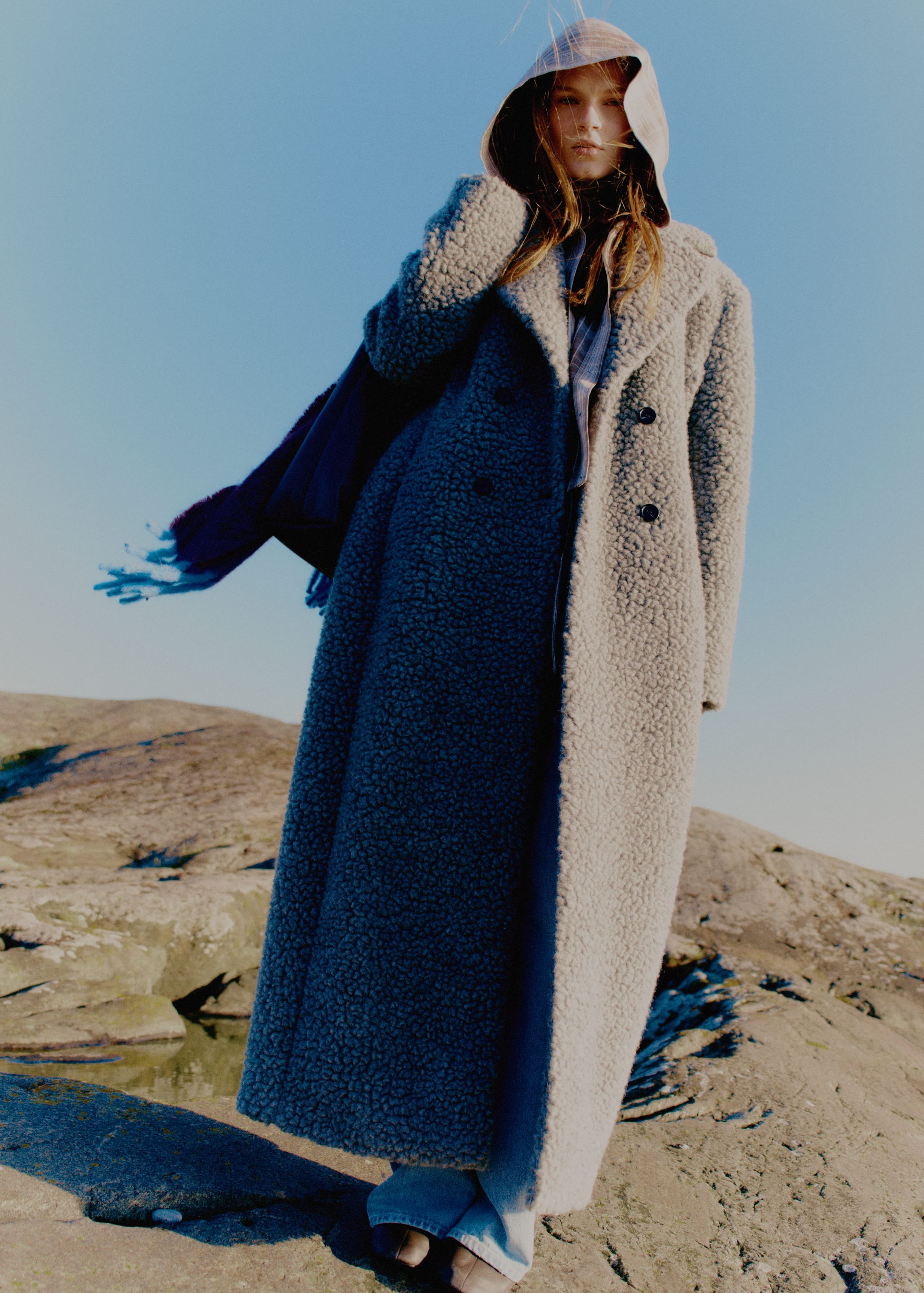 Image of Wool Shearling Maxi Coat