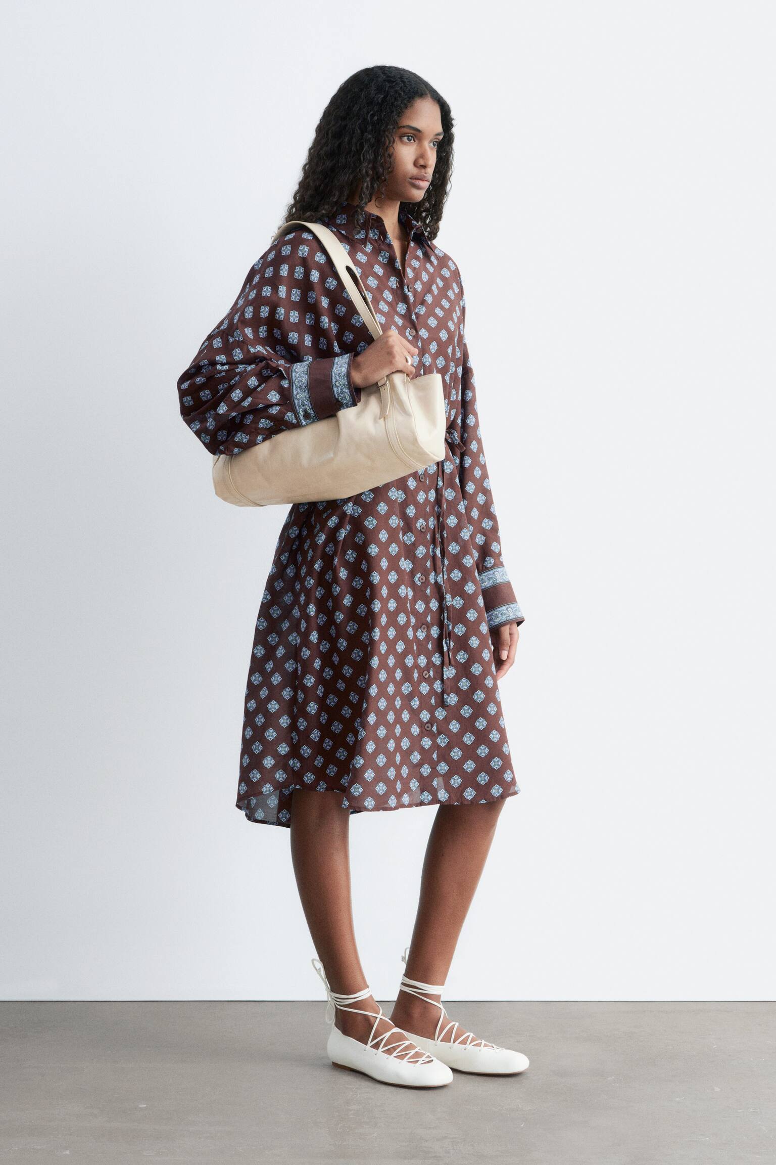 Printed Silk-Cotton Midi Dress - 4