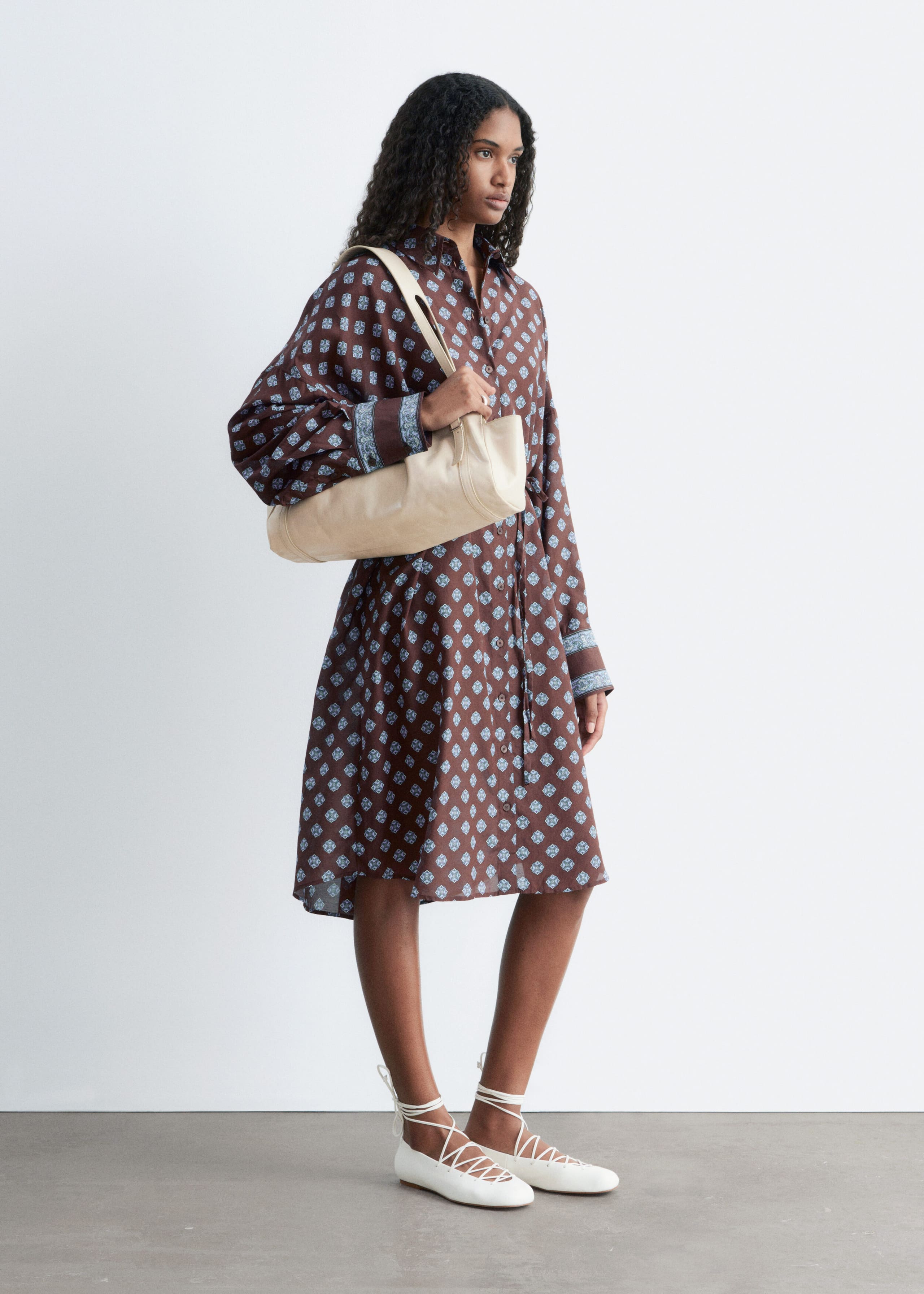 Image of Bedrucktes Midikleid aus Seide und Baumwolle