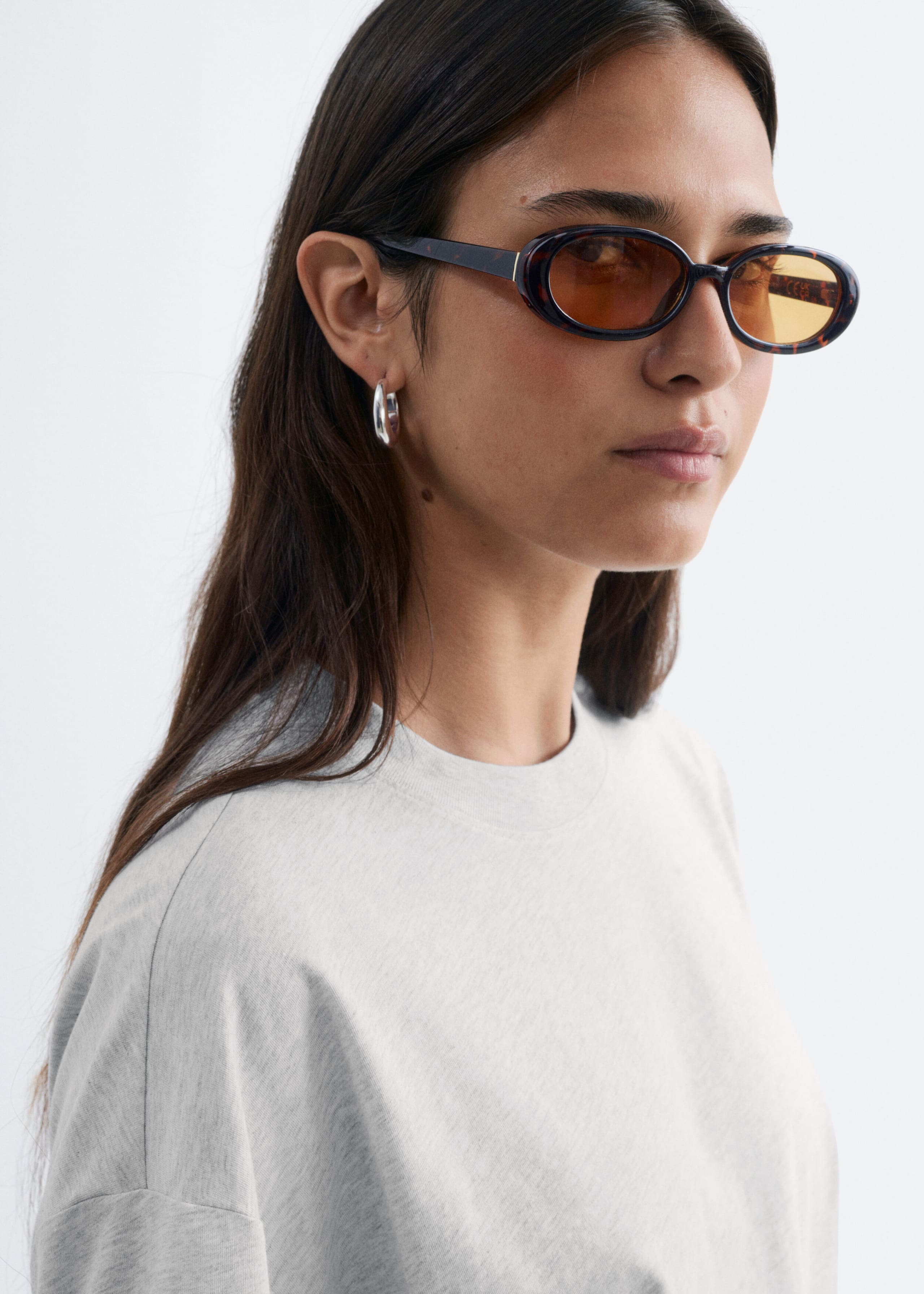 Oversized katoenen T-shirt - Lichtblauw - Lookbook