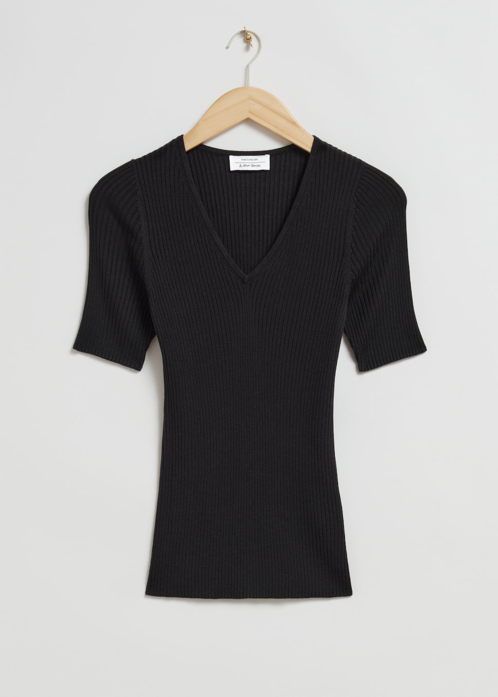 Camiseta de canalé - Negro - Bodegón