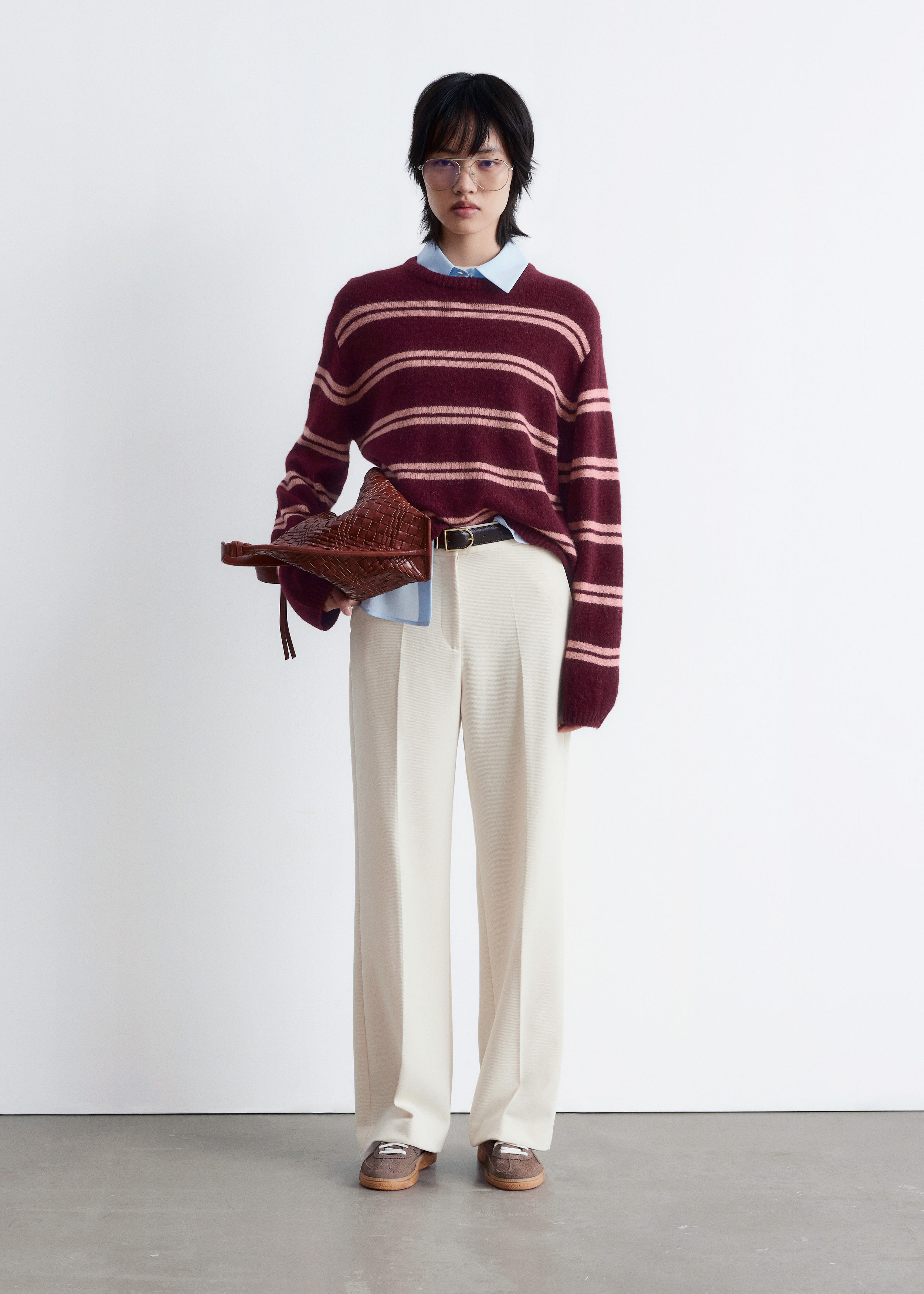 Image of Pantalon large à plis marqués