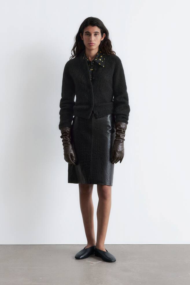 Cárdigan de punto cepillado - Negro - 4