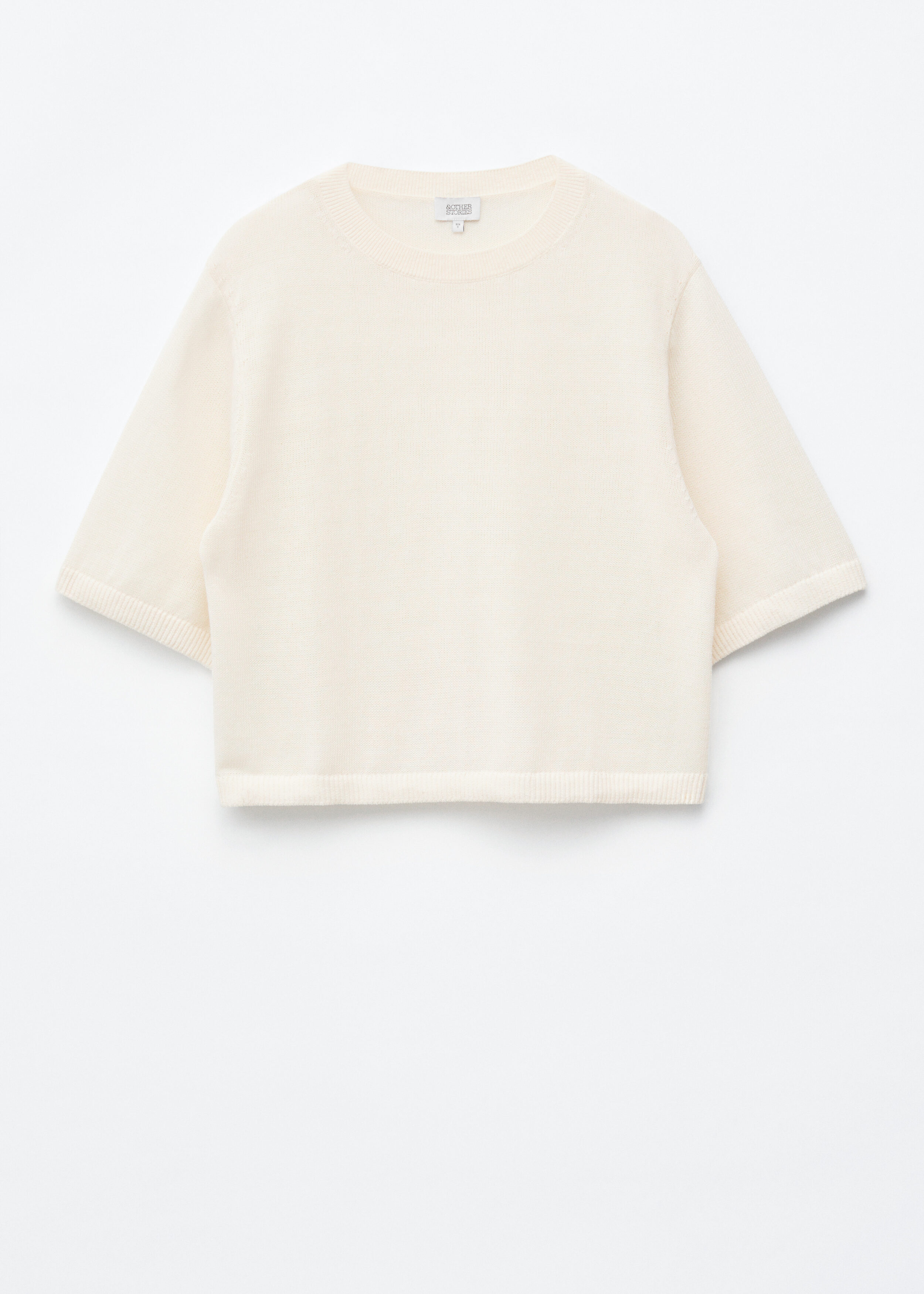Rib-Knit T-shirt - White - Sweaters - & Other Stories US